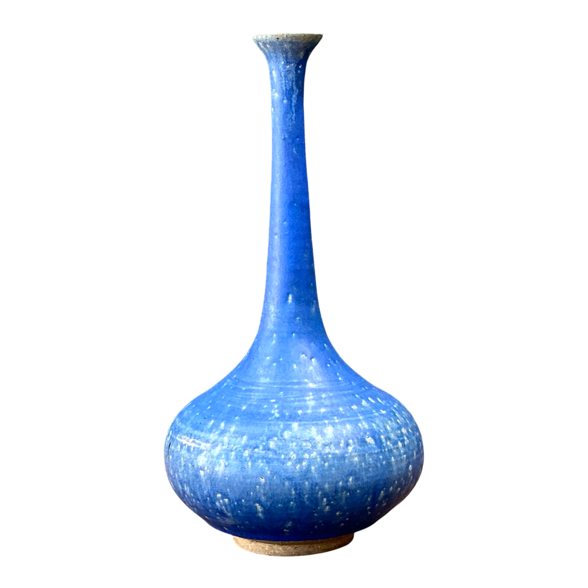 Vintage Tall Blue Ceramic Vase — additional photo 1