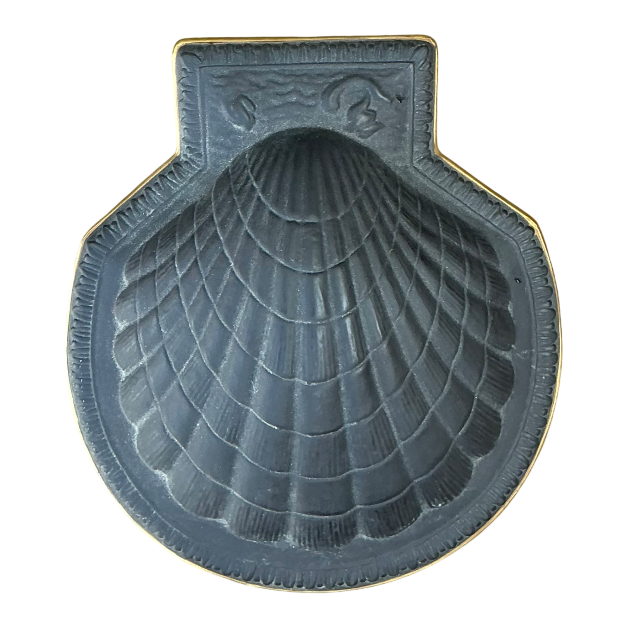 Vintage Italian Black Porcelain Shell Box — additional photo 1