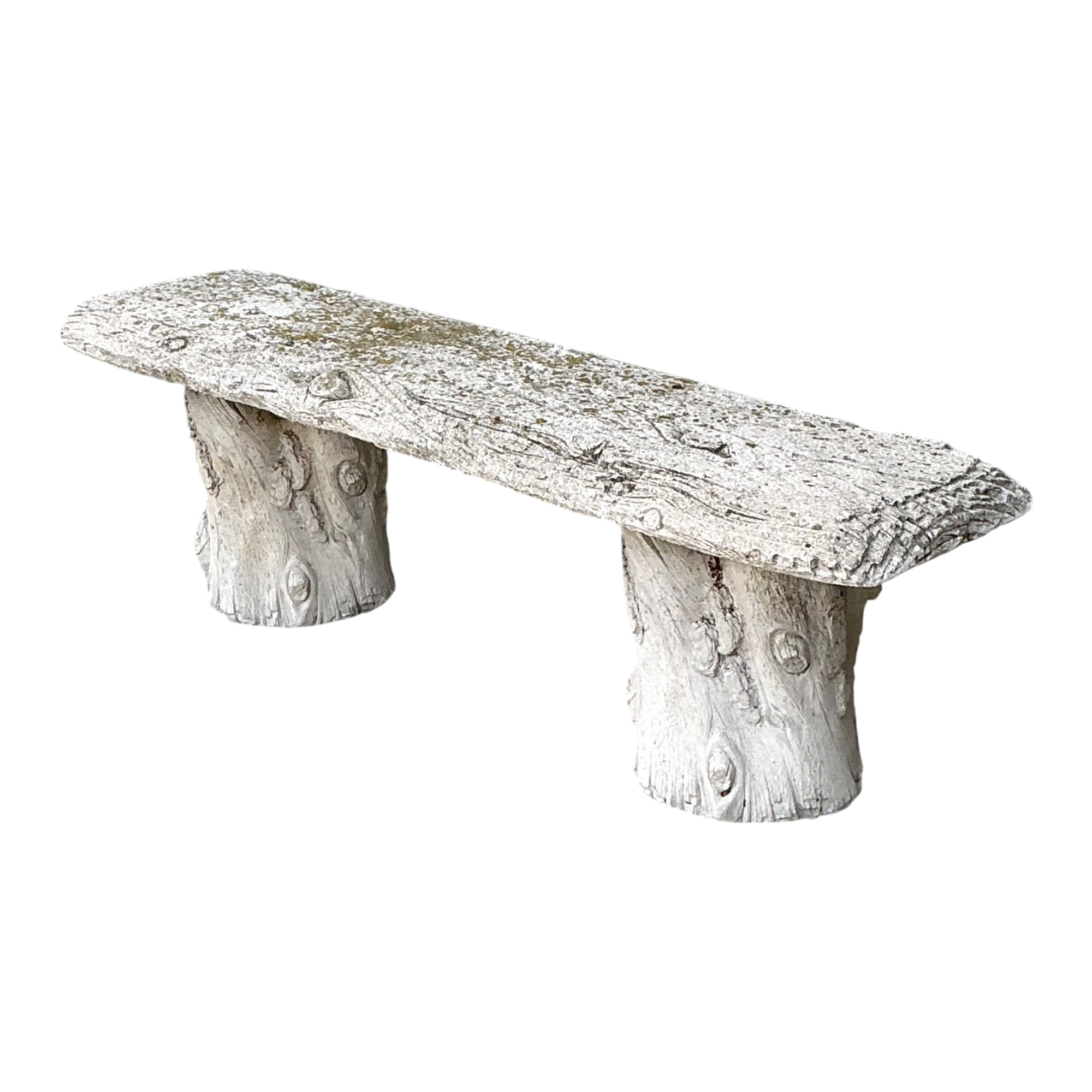 Vintage Faux Bois Concrete Garden Bench — additional photo 1