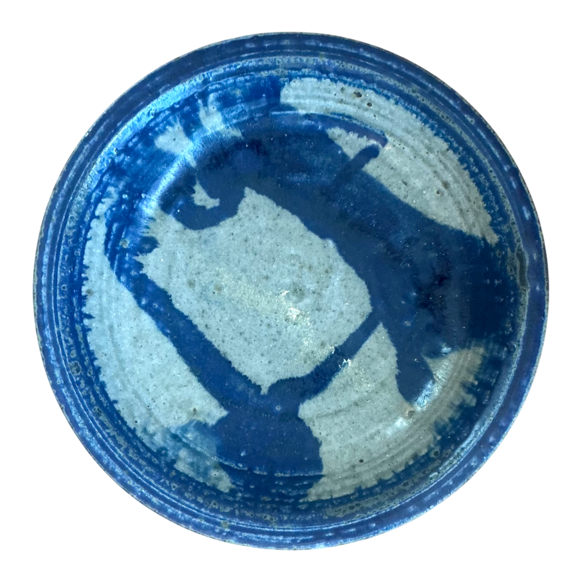 Vintage Blue Abstract Ceramic Bowl — additional photo 1