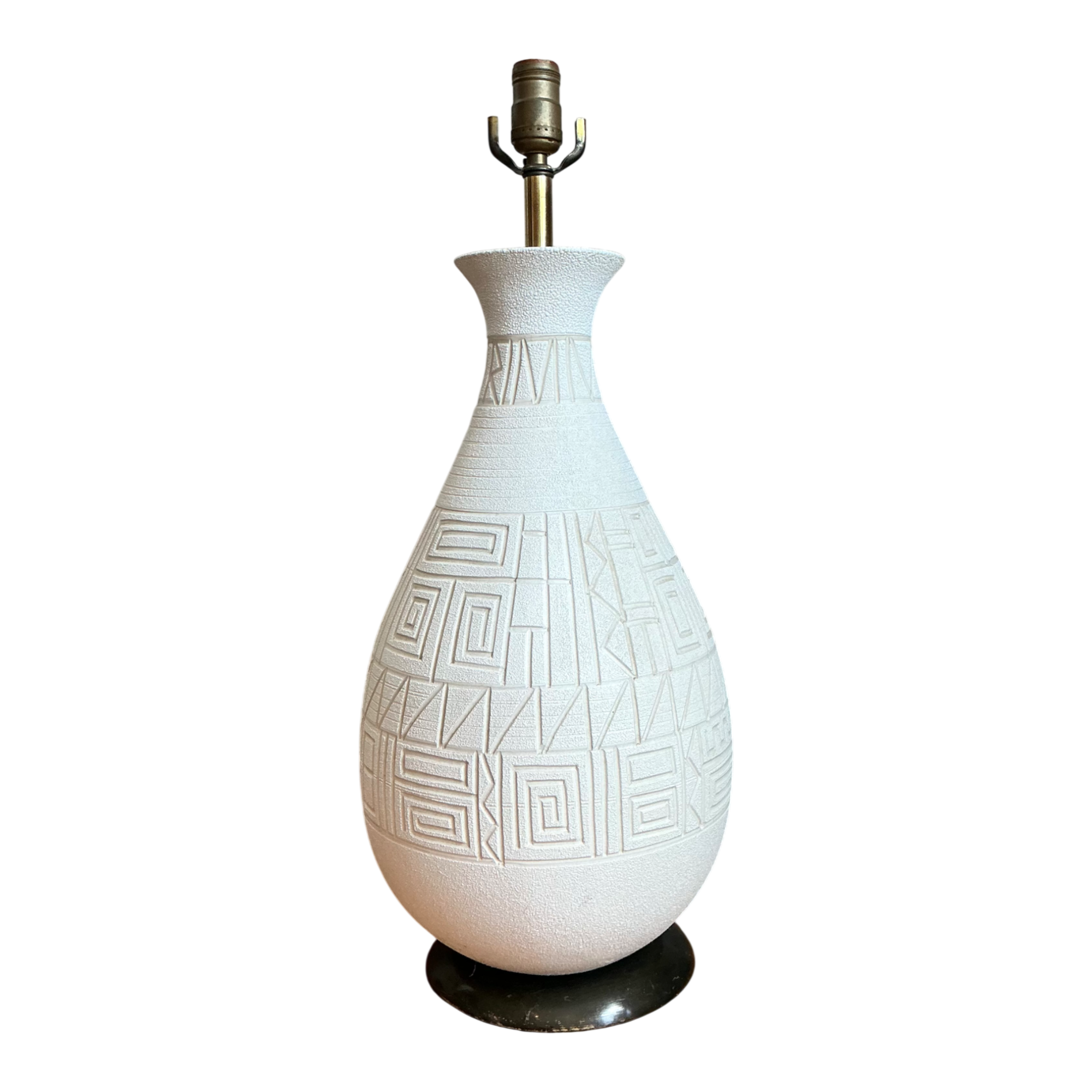 Vintage MCM White Ceramic Table Lamp — additional photo 1