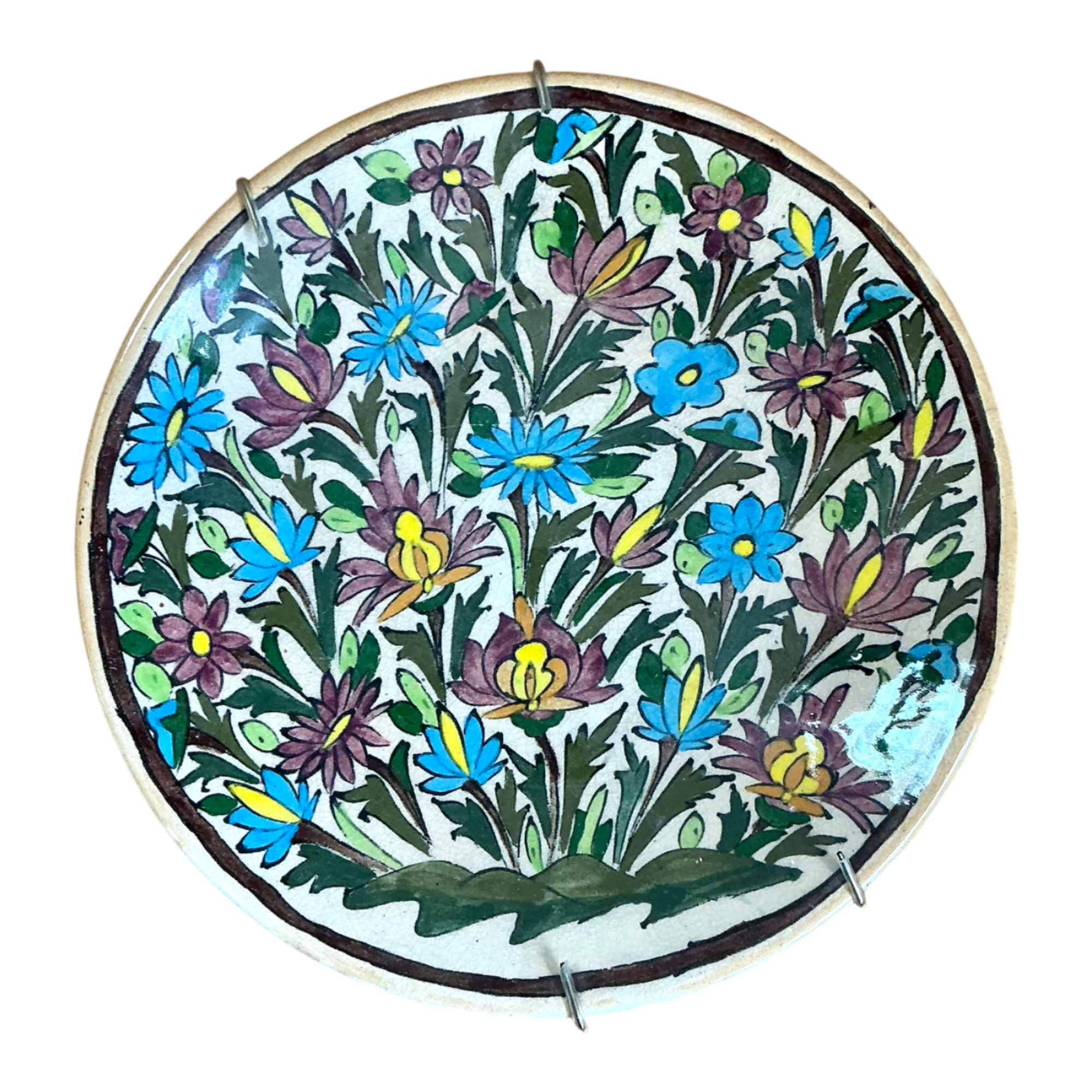 Vintage Hand-Painted Floral Ceramic Plate — additional photo 1