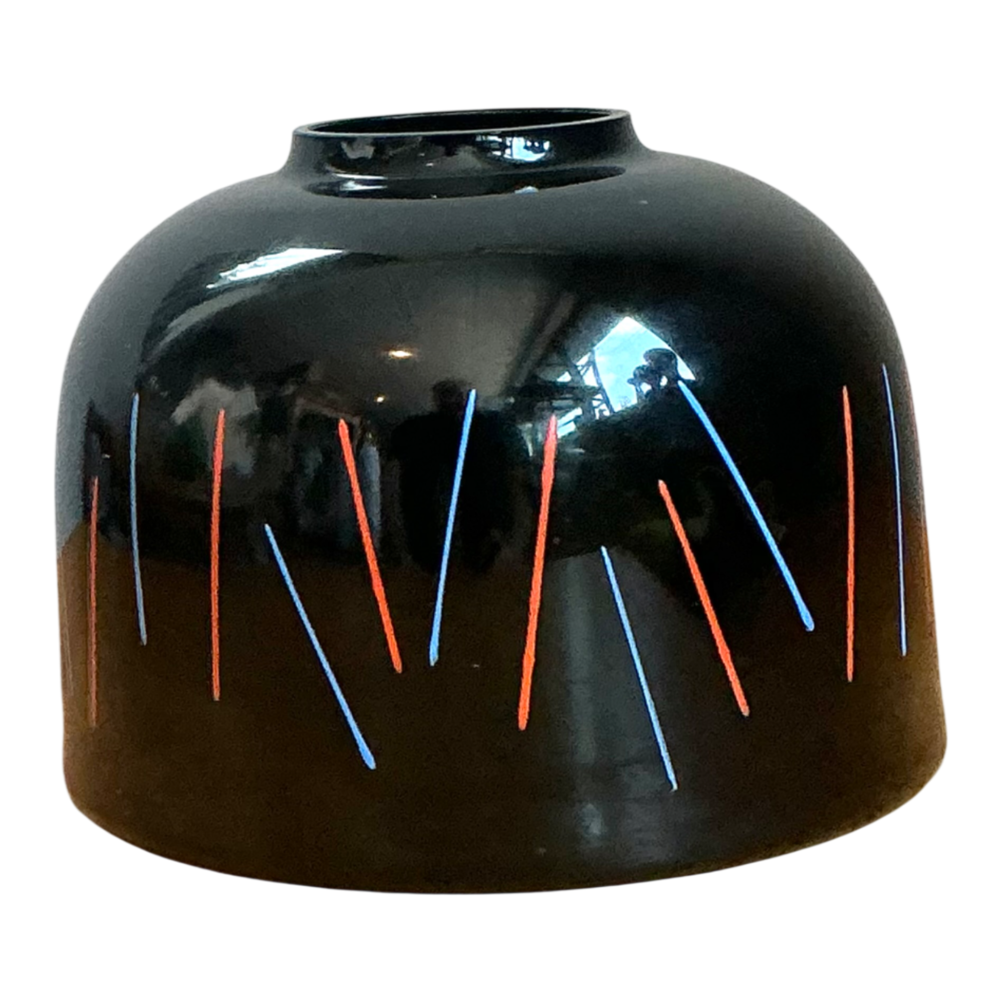 Vintage Ikea “Crystalex” Postmodern Black Ceramic Vase — additional photo 1