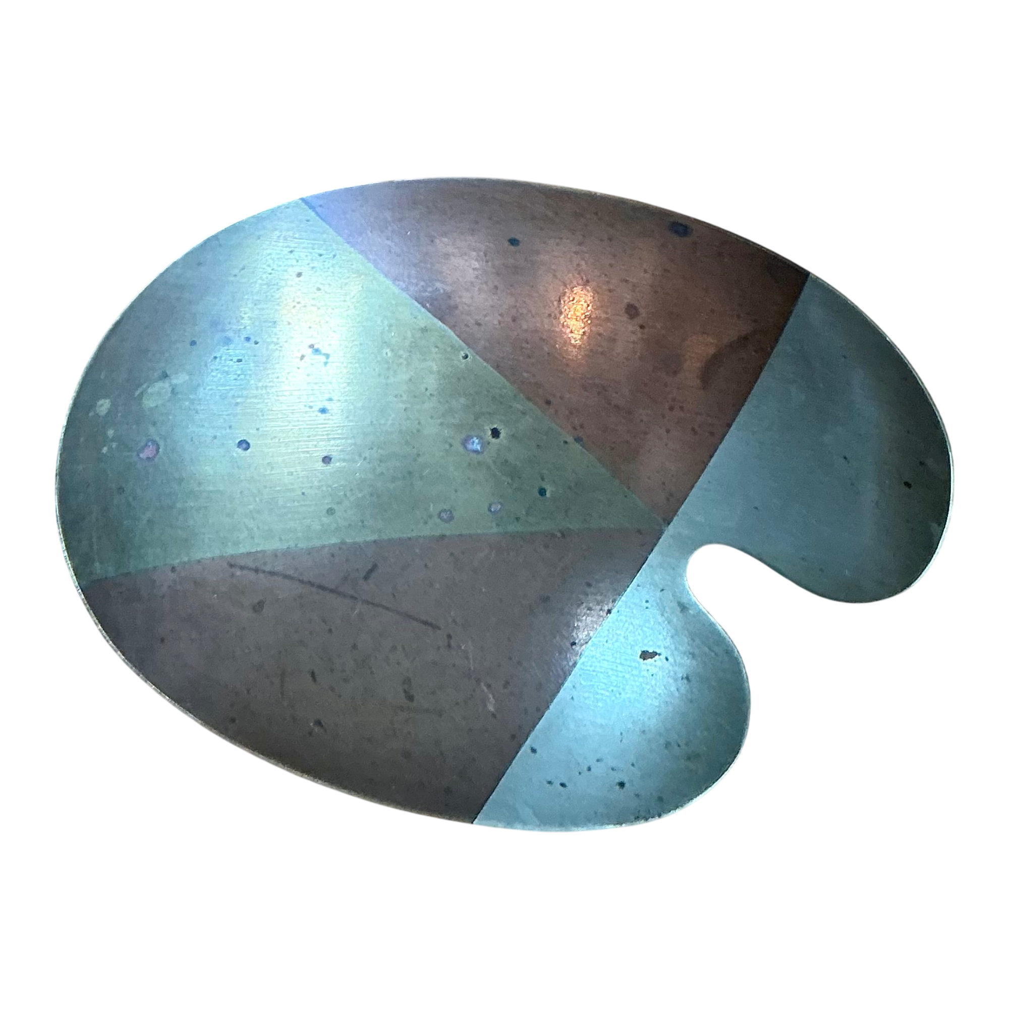 Vintage Abstract Metal Palette Tray — additional photo 1