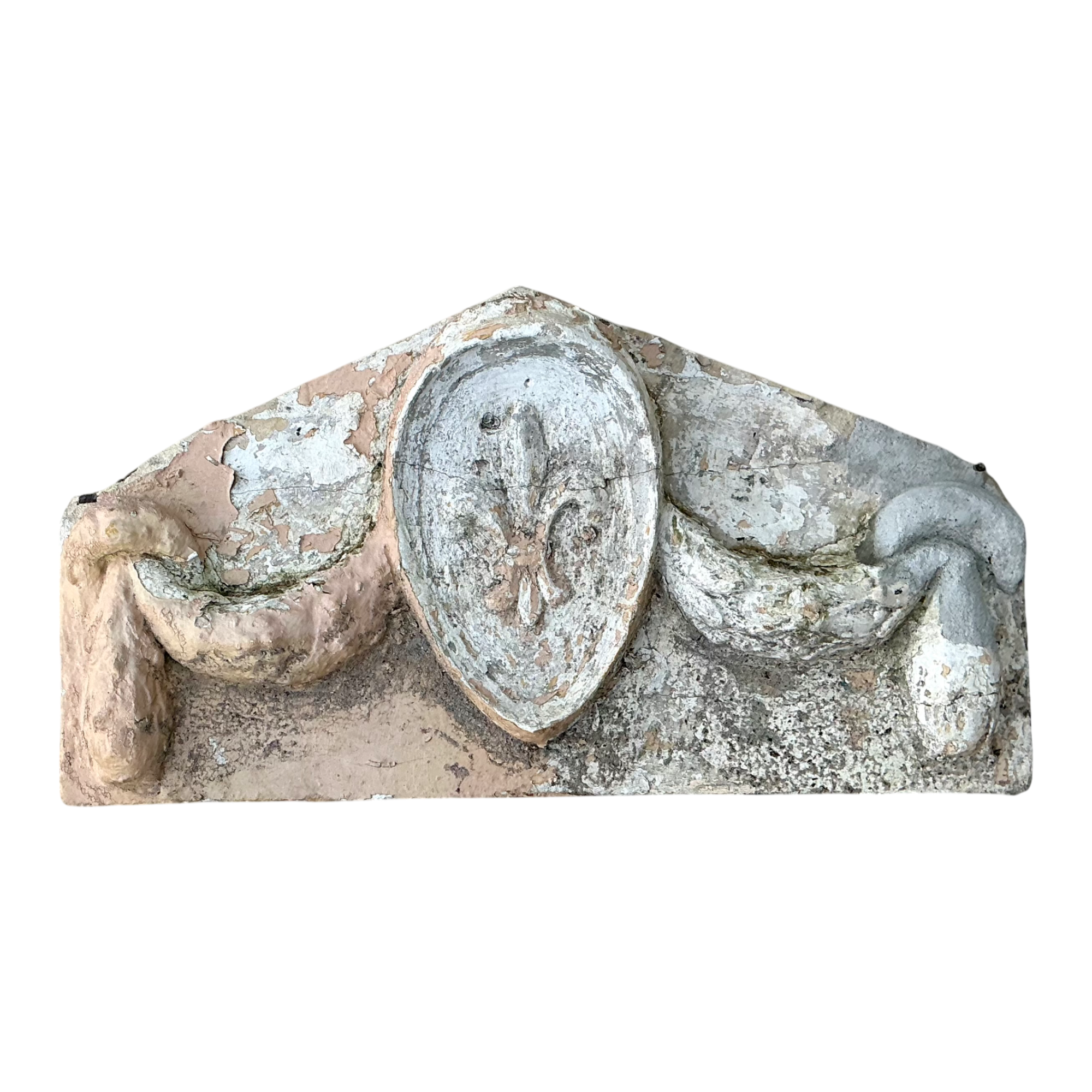 Vintage Cement Fleur-de-Lis Architectural Fragment — additional photo 1