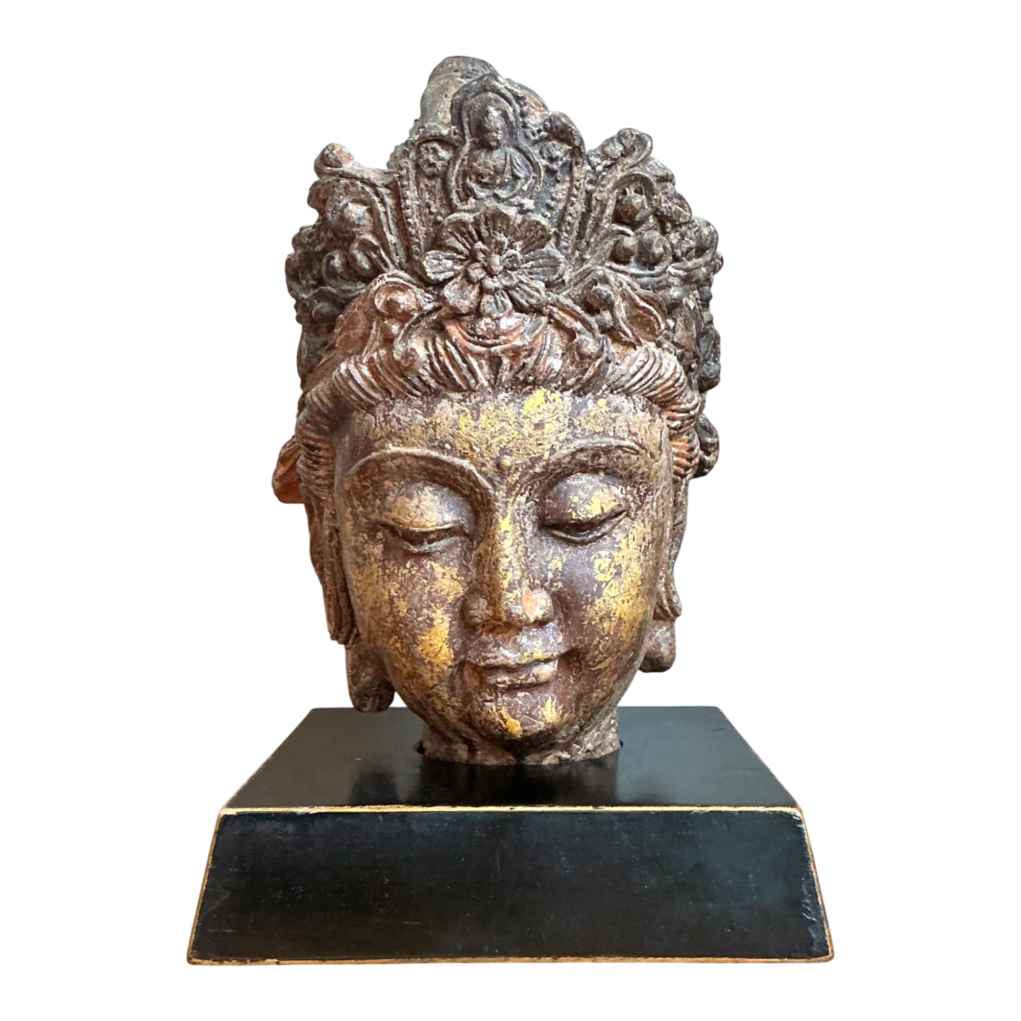 Vintage Gilt Tipped Buddha Bust — additional photo 1