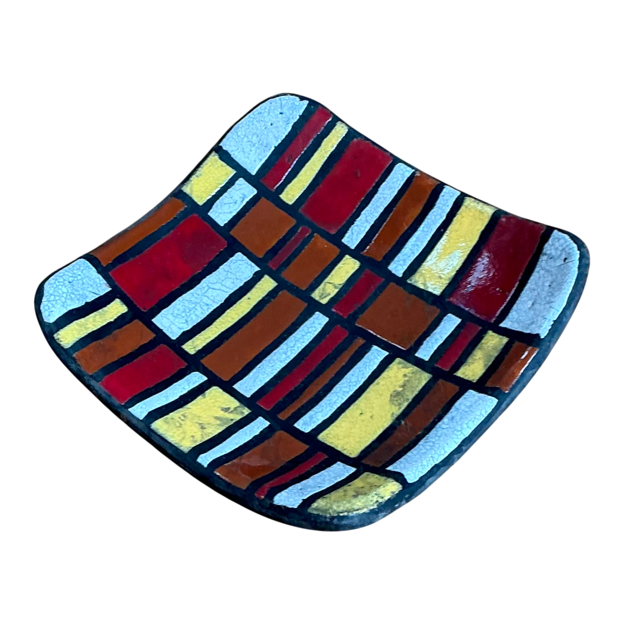 Vintage Abstract Ceramic Tile Dish — additional photo 1