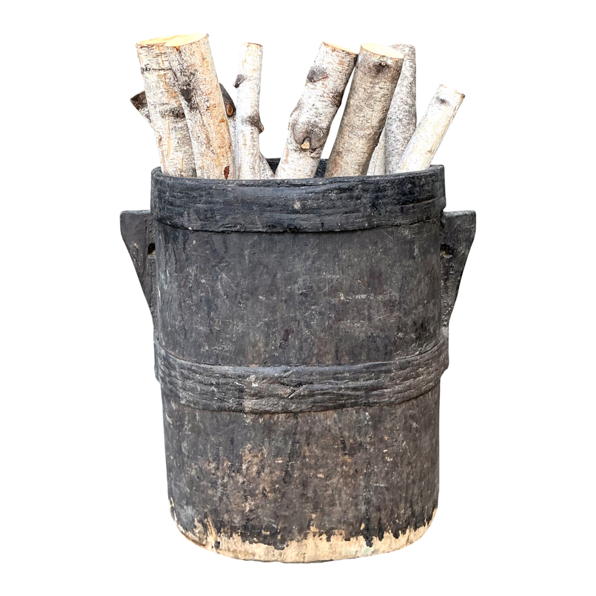 Vintage Patinated Wood Bucket — additional photo 1