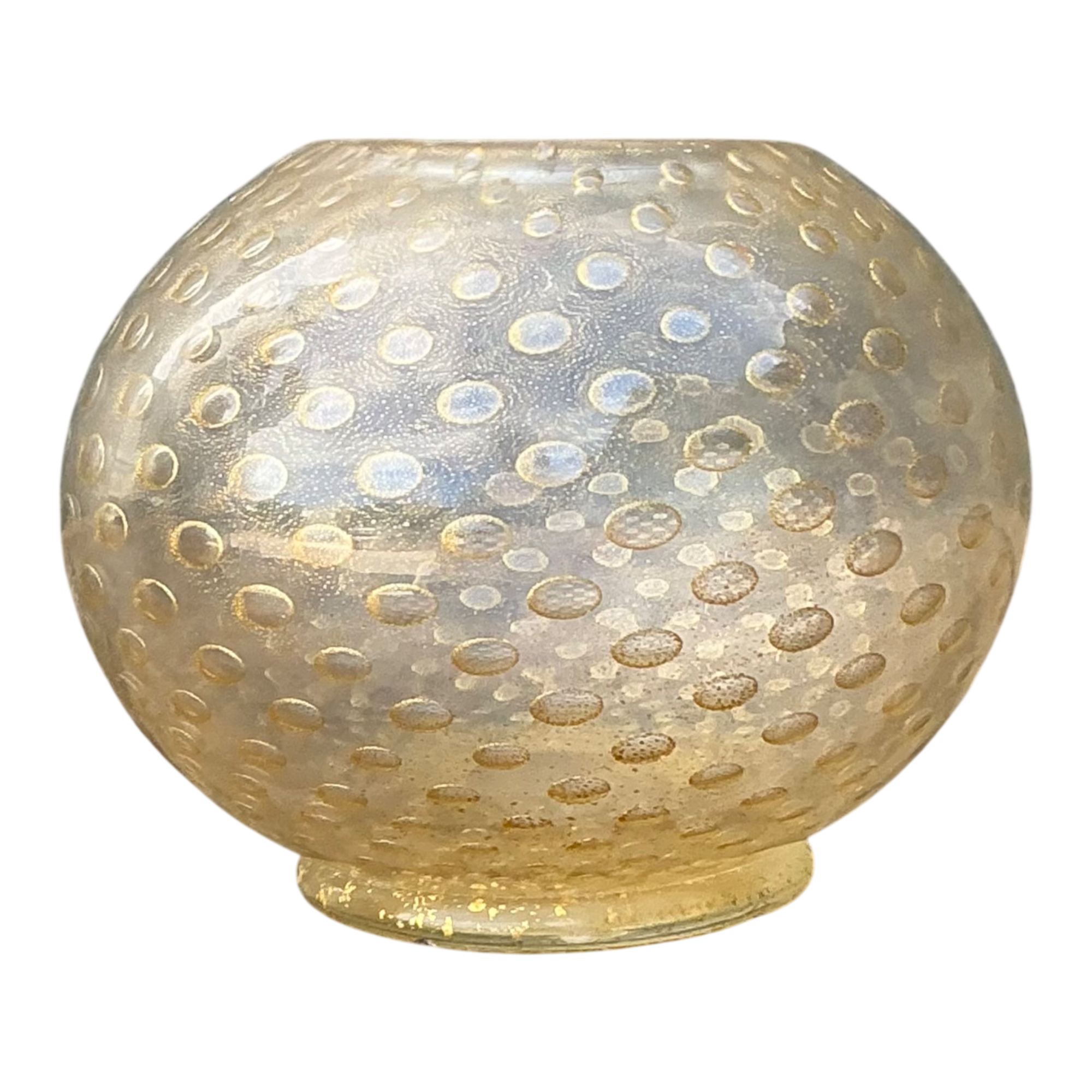 Vintage Gold Flecked Glass Bowl After Murano — additional photo 1