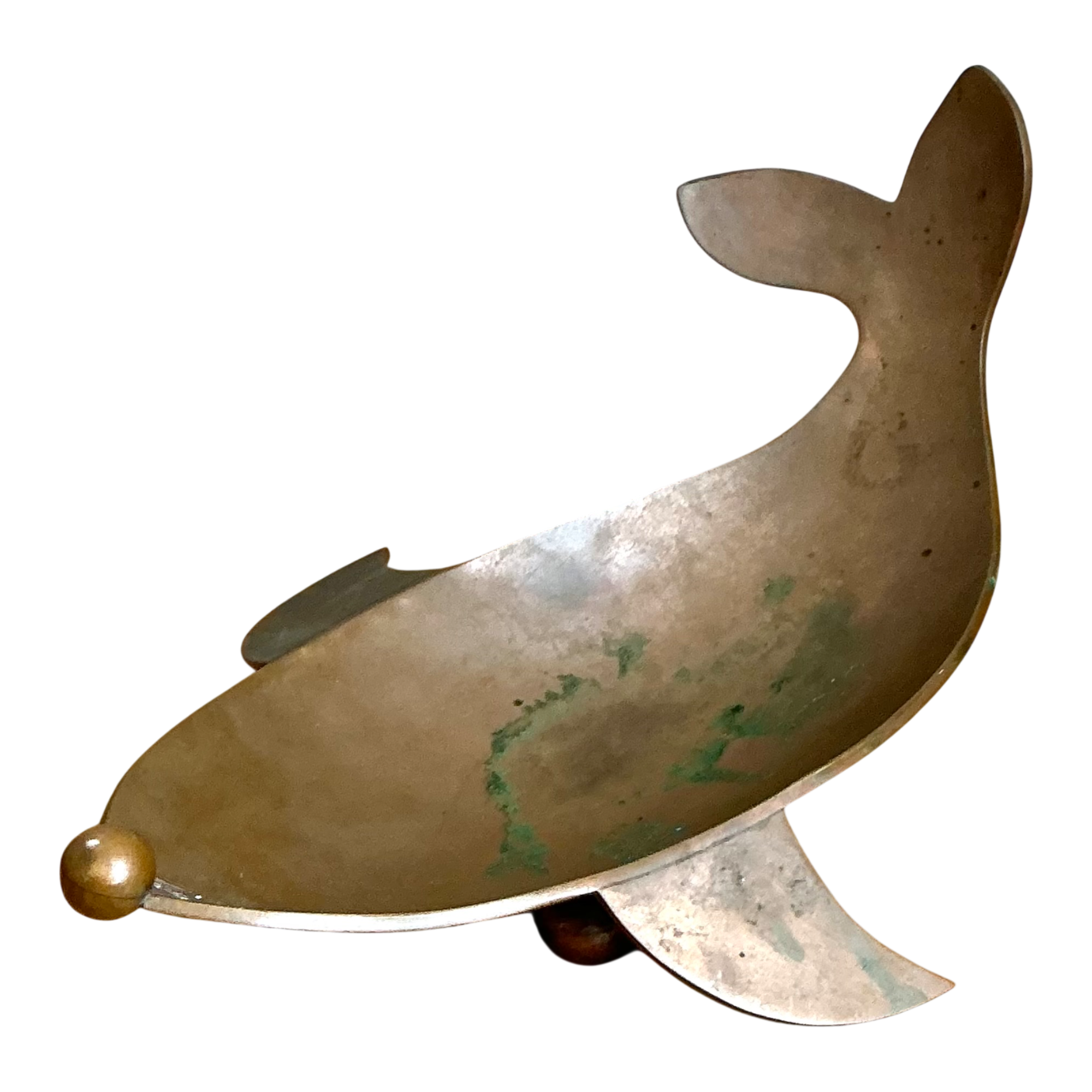 Vintage Sculptural Metal Whale Dish — additional photo 1