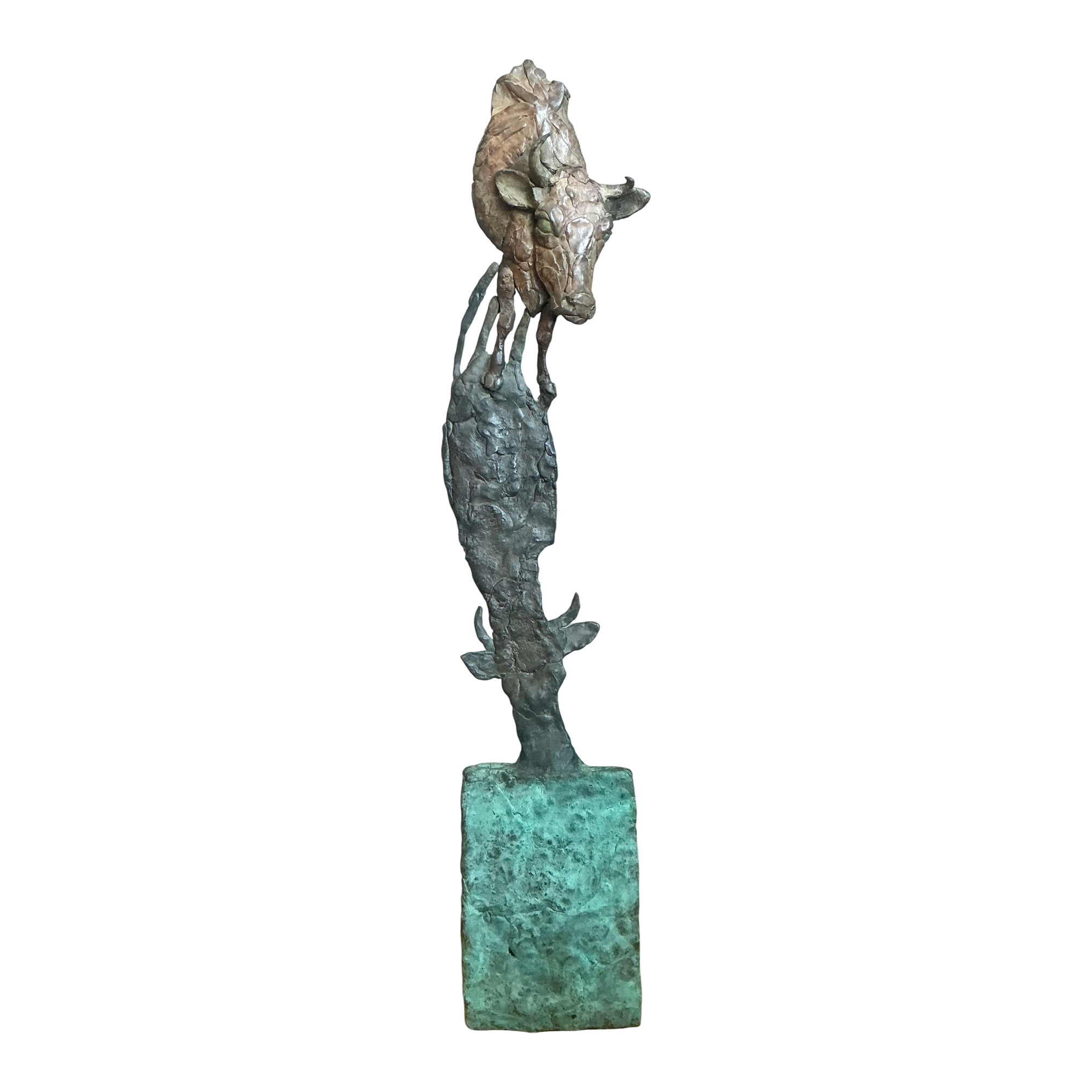 Vintage Sculptural Bronze Bull Statue — additional photo 1