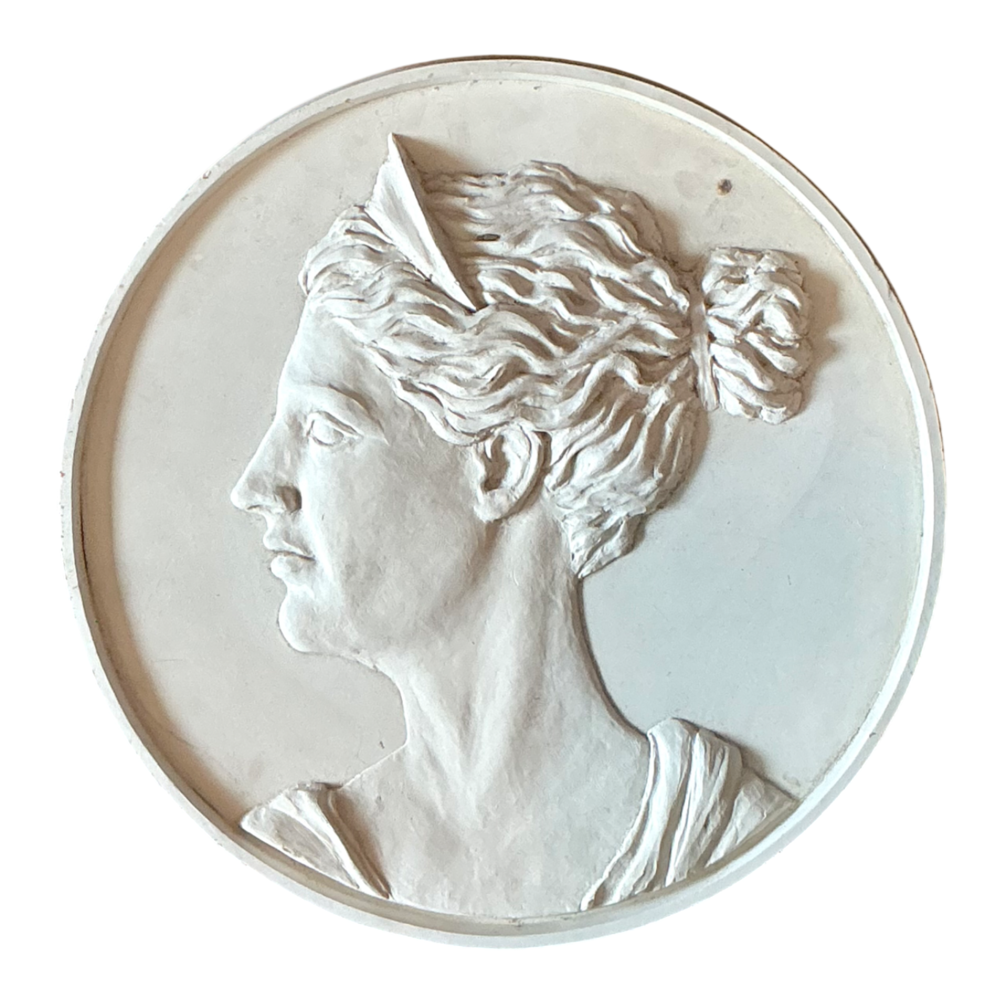 Vintage Bas Relief Portrait Of Artemis Medallion — additional photo 1