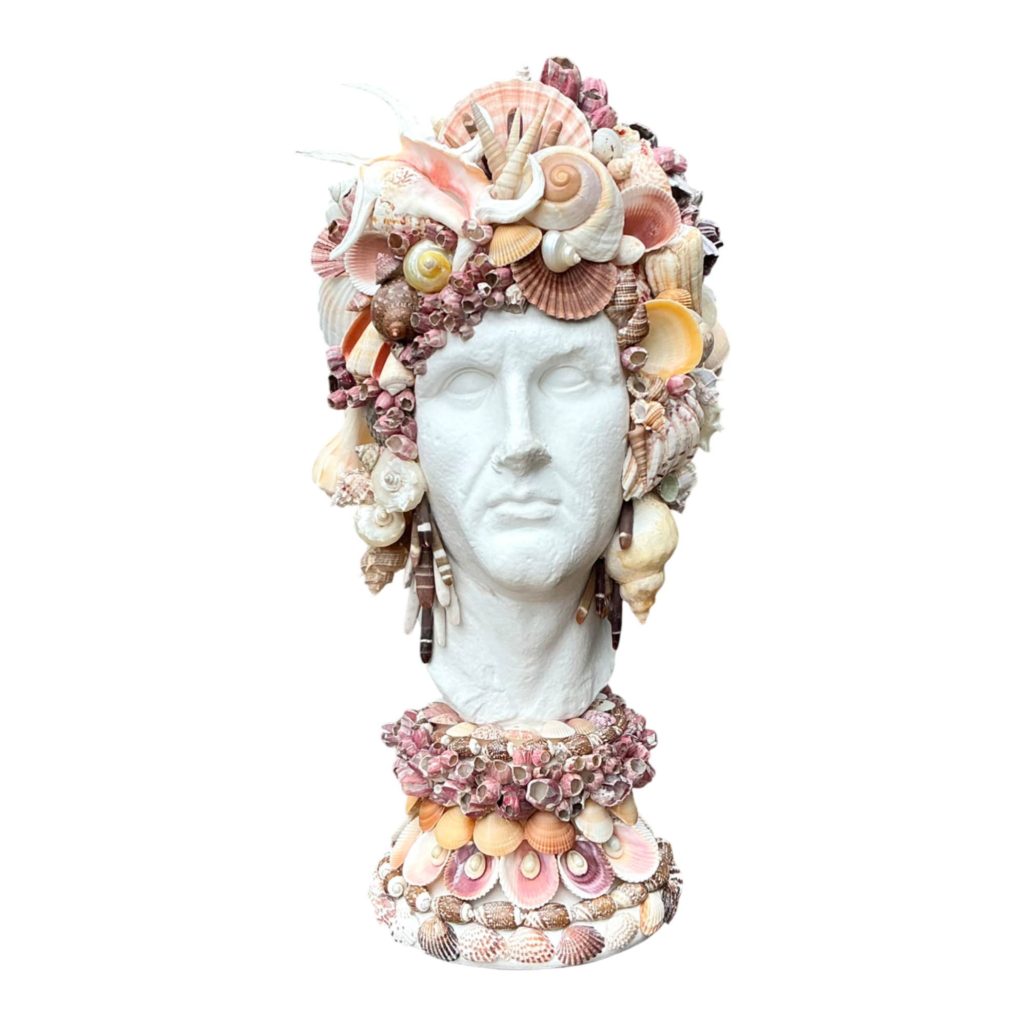 Vintage Shell Embellished Plaster Bust — additional photo 1