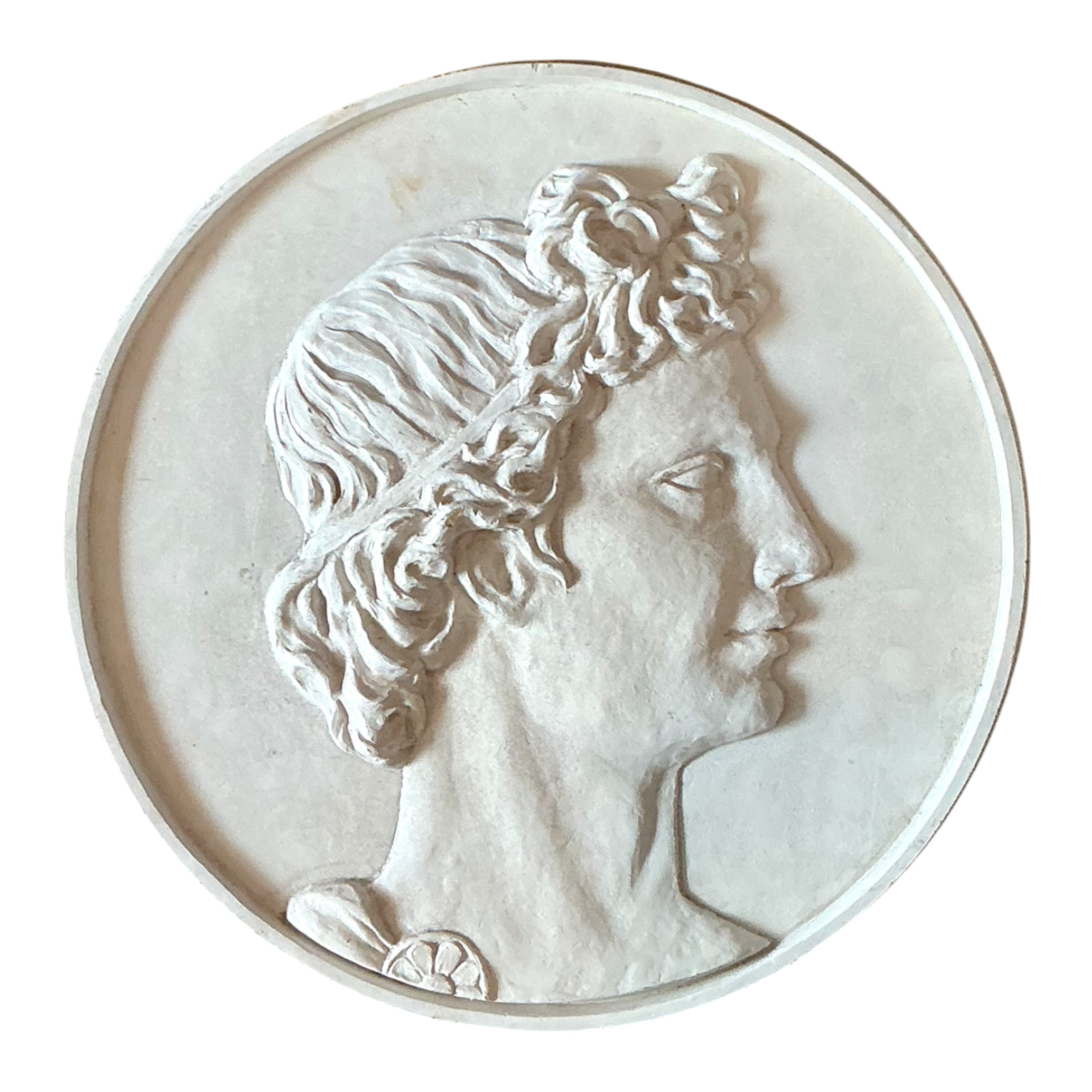 Vintage Classical Bas Relief Portrait Of Apollo Medallion — additional photo 1
