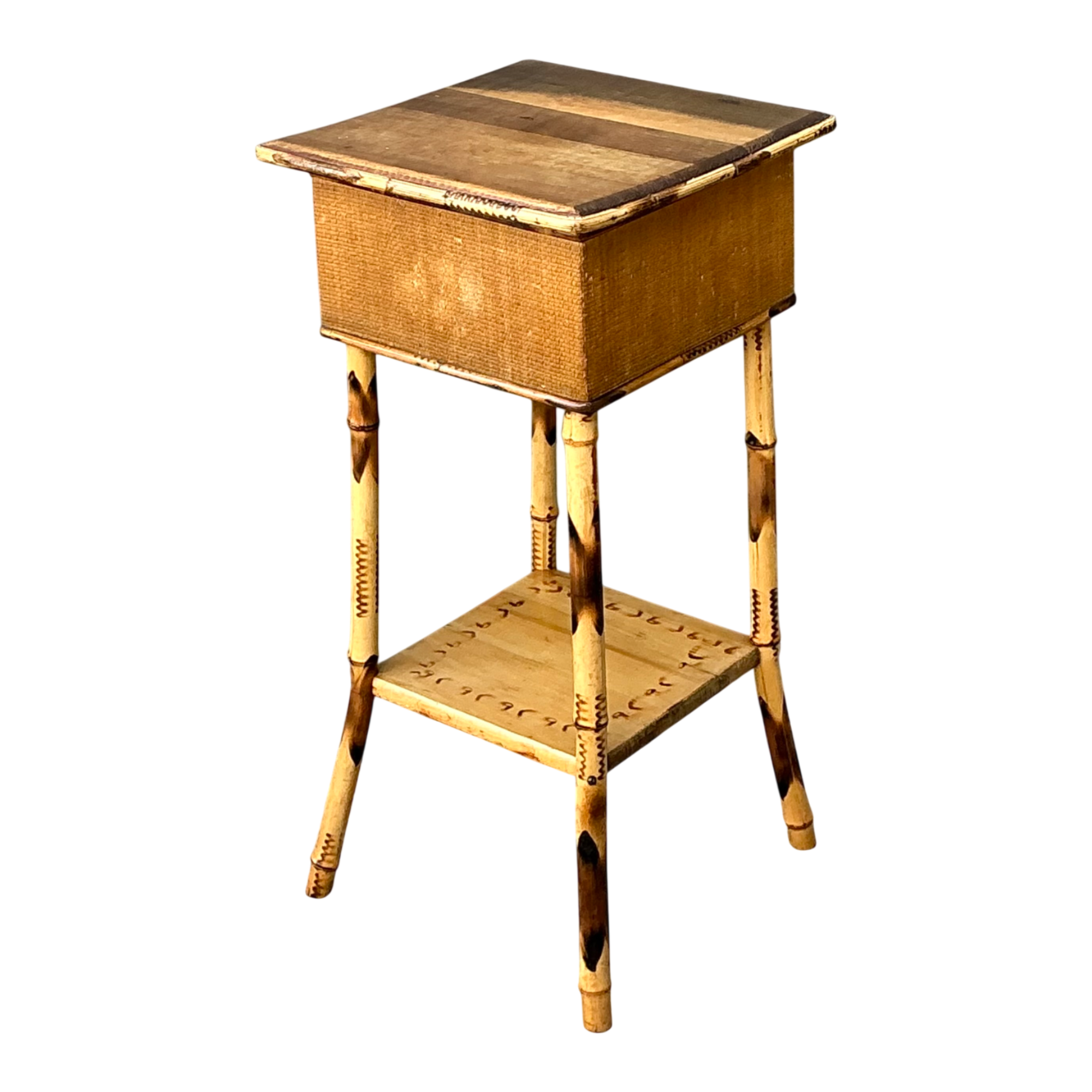 Vintage Rattan and Bamboo Accent Table — additional photo 1