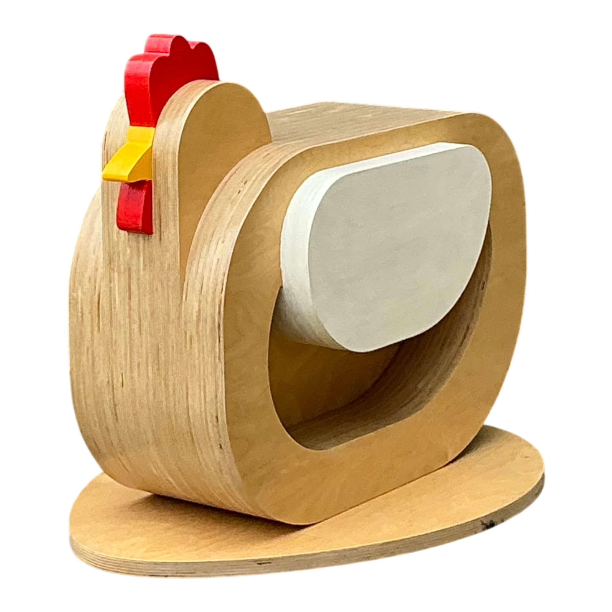 Vintage Sculptural Wood Chicken Low Stool