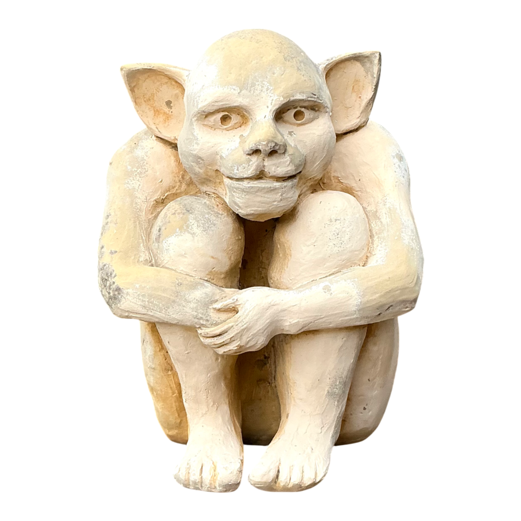 Vintage Plaster Crouching Gargoyle Figure
