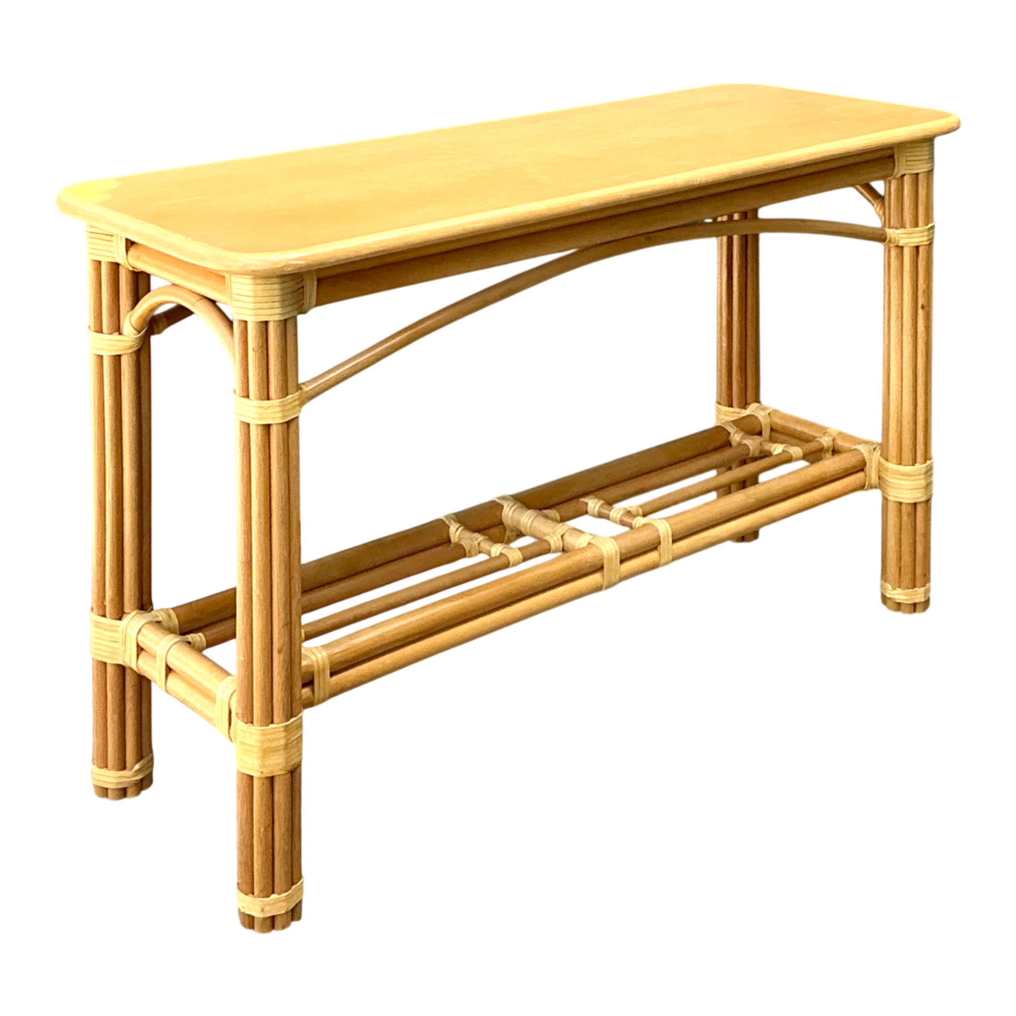 Vintage Rattan Console Table