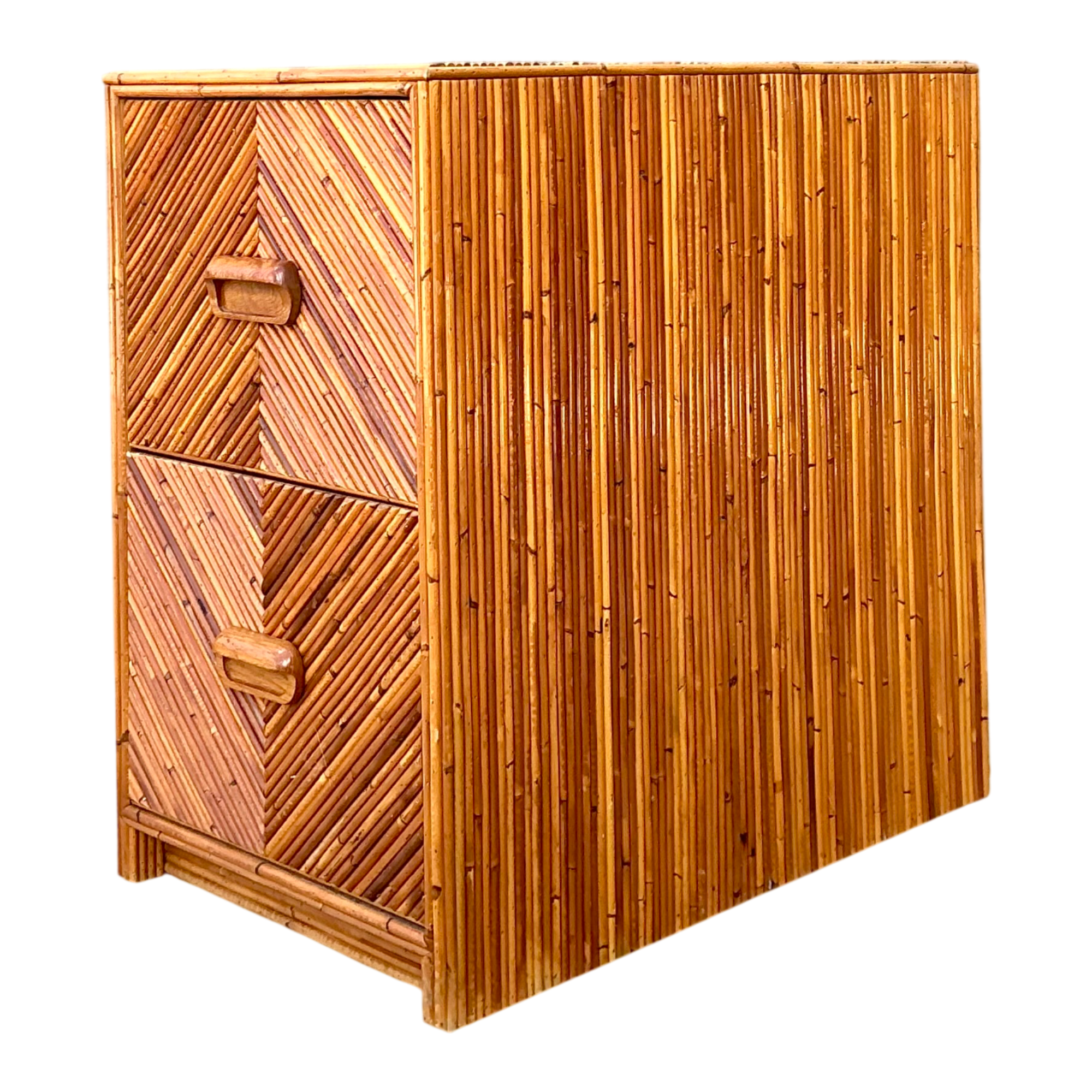 Vintage Pencil Reed Two-Drawer Filing Cabinet