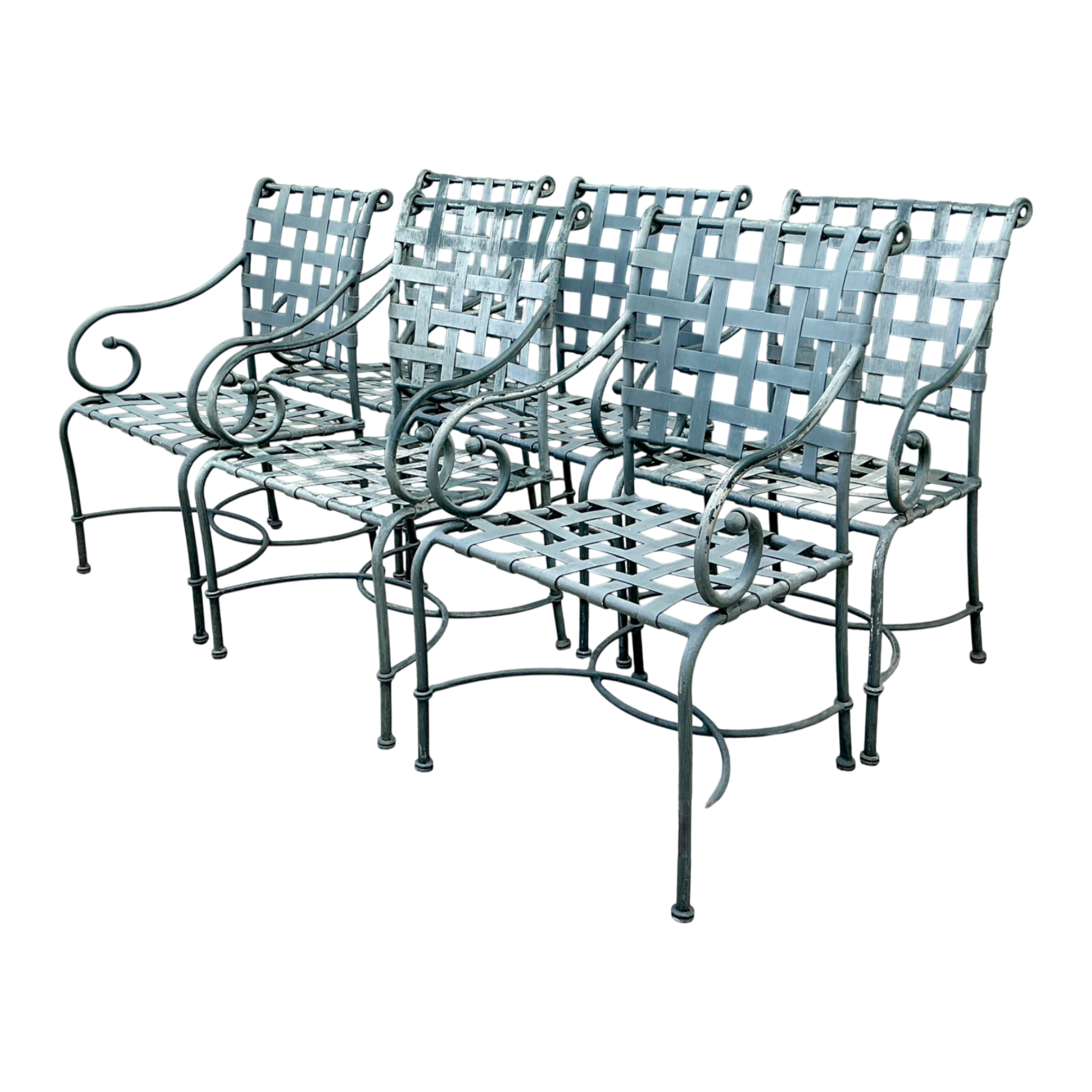 Vintage Brown Jordan “Florentine” Cast Aluminum Dining Chairs - Set Of 6