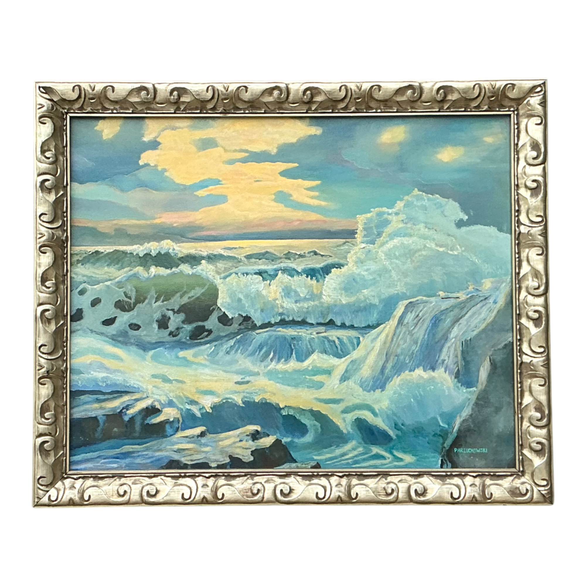 Vintage Seascape Oil Painting on Canvas