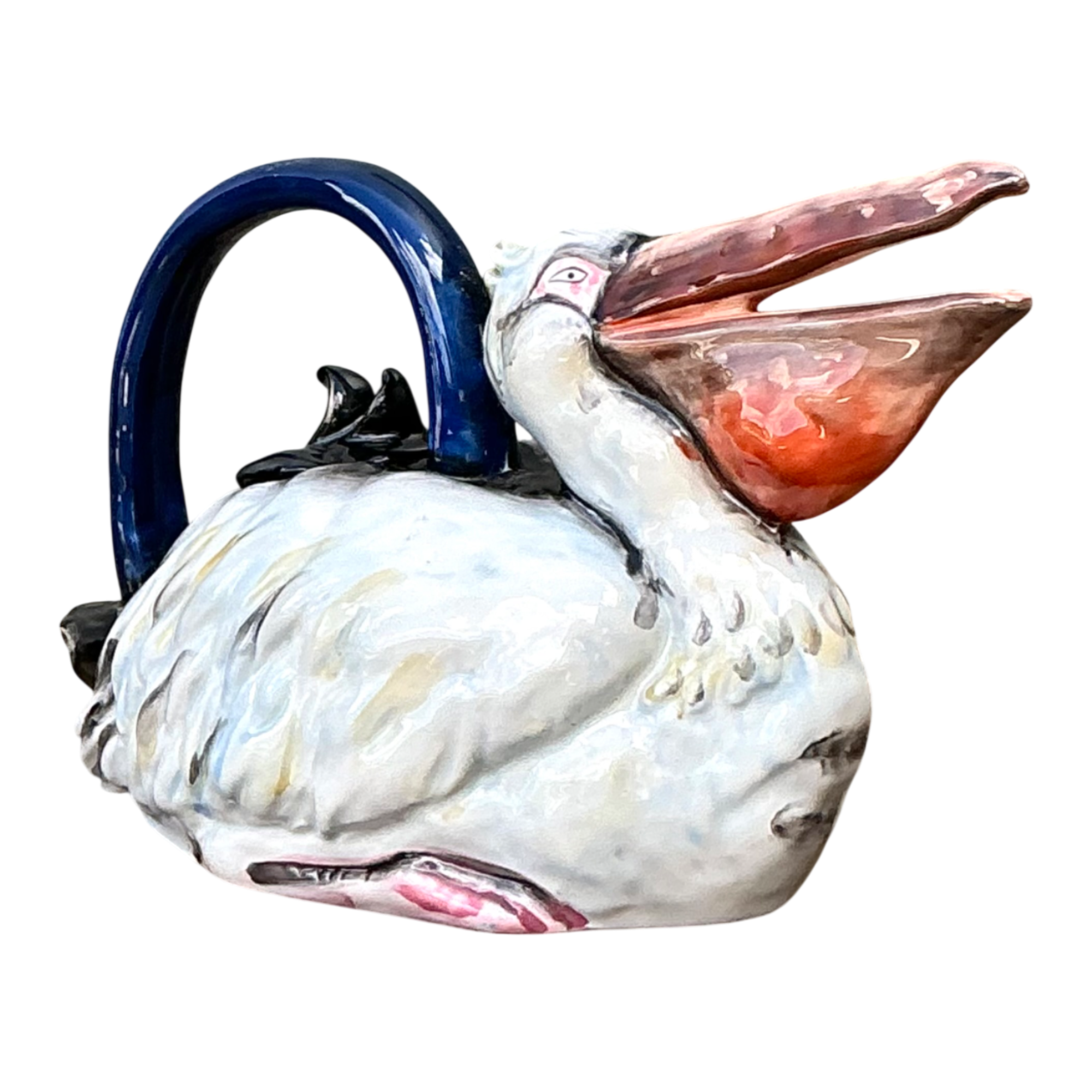 Vintage Glazed Ceramic Pelican Teapot
