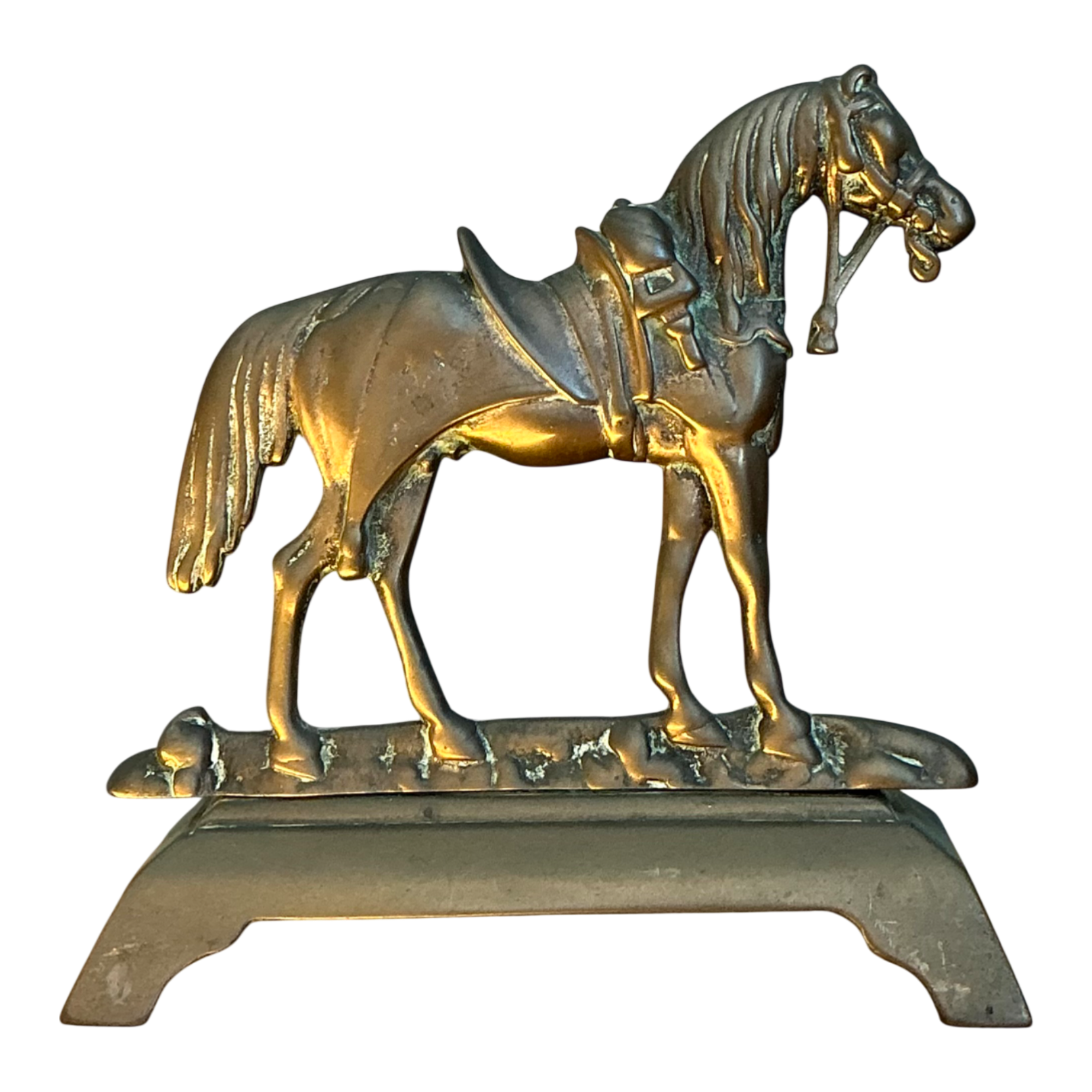 Vintage Brass Horse Door Stop