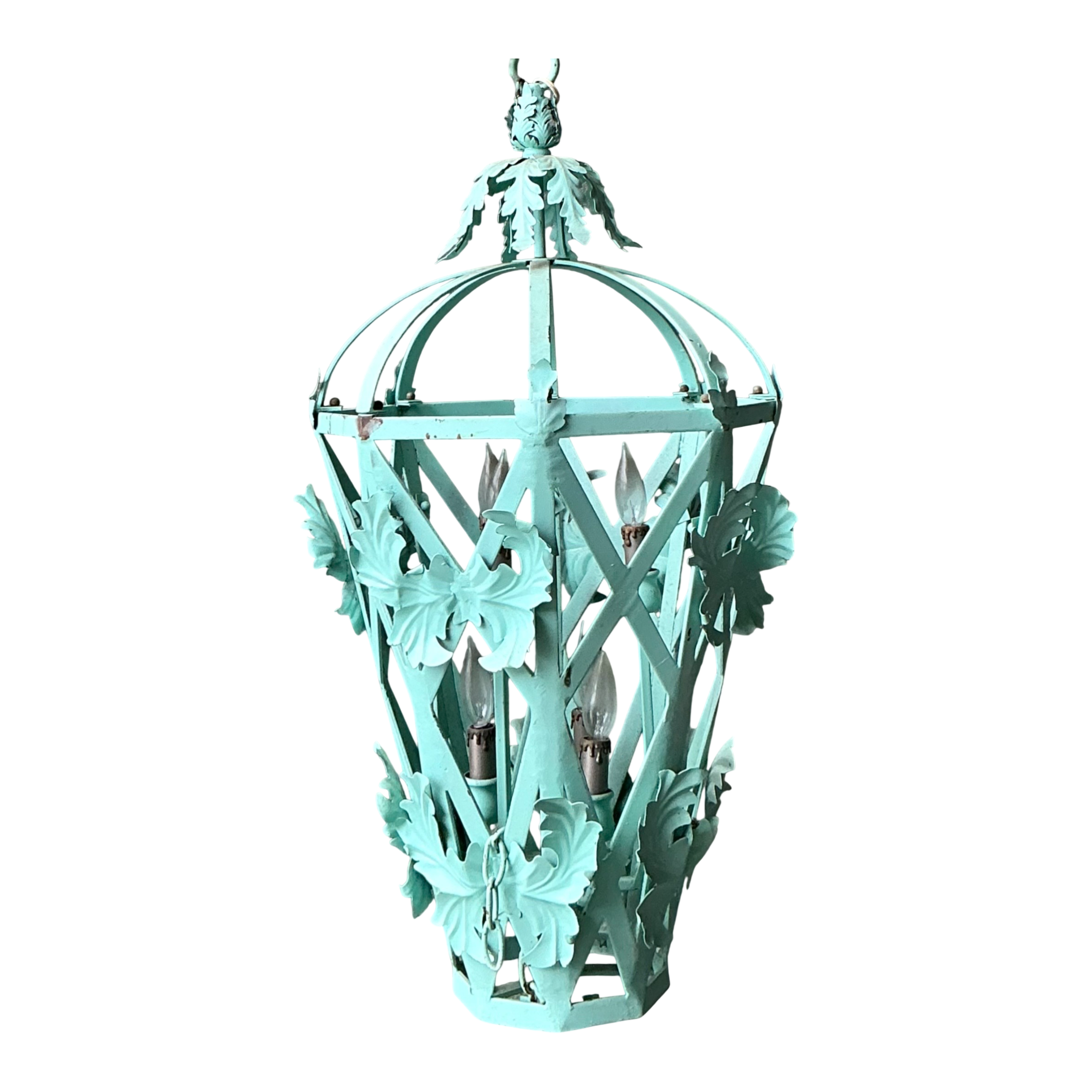 Vintage Painted Metal Hanging Lantern