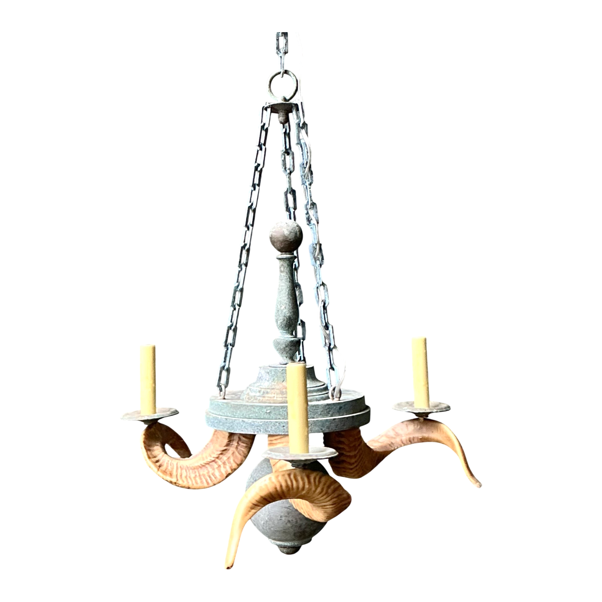 Vintage Horn Motif Metal Hanging Light
