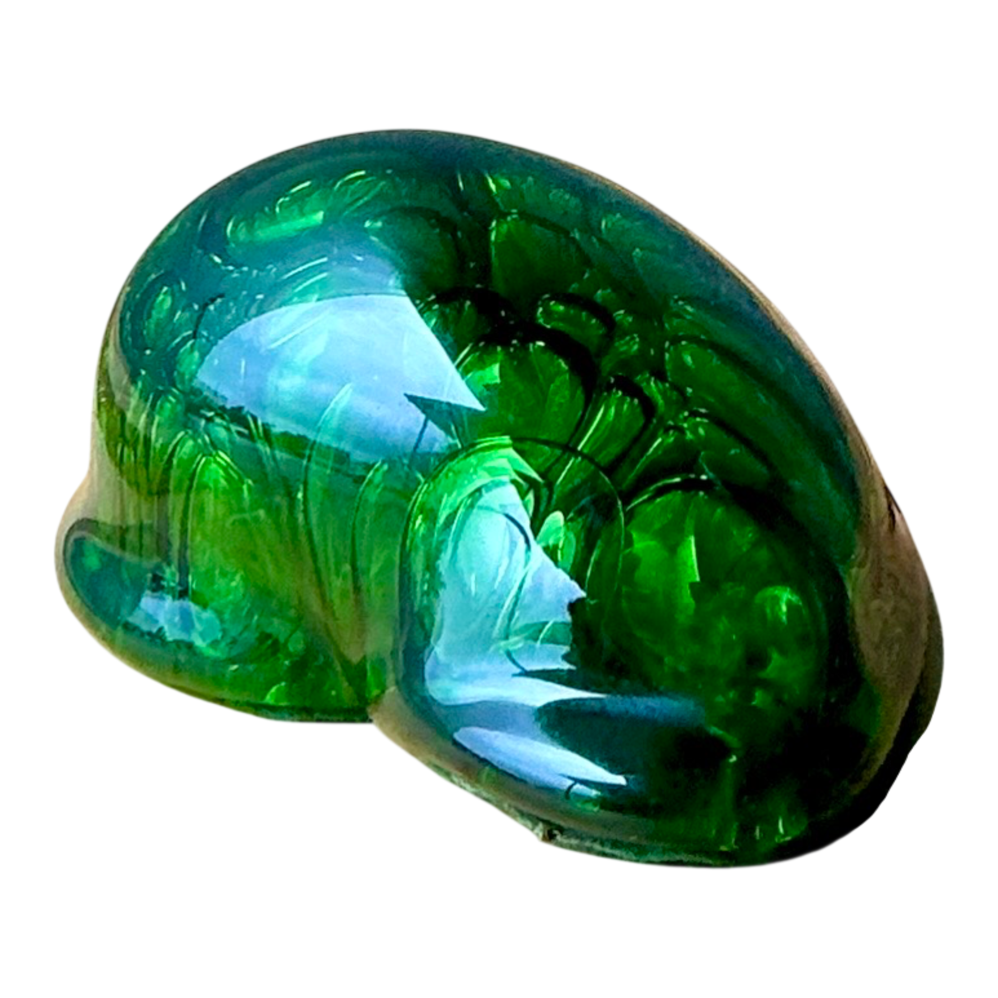 Vintage Green Glass Abstract Sculpture