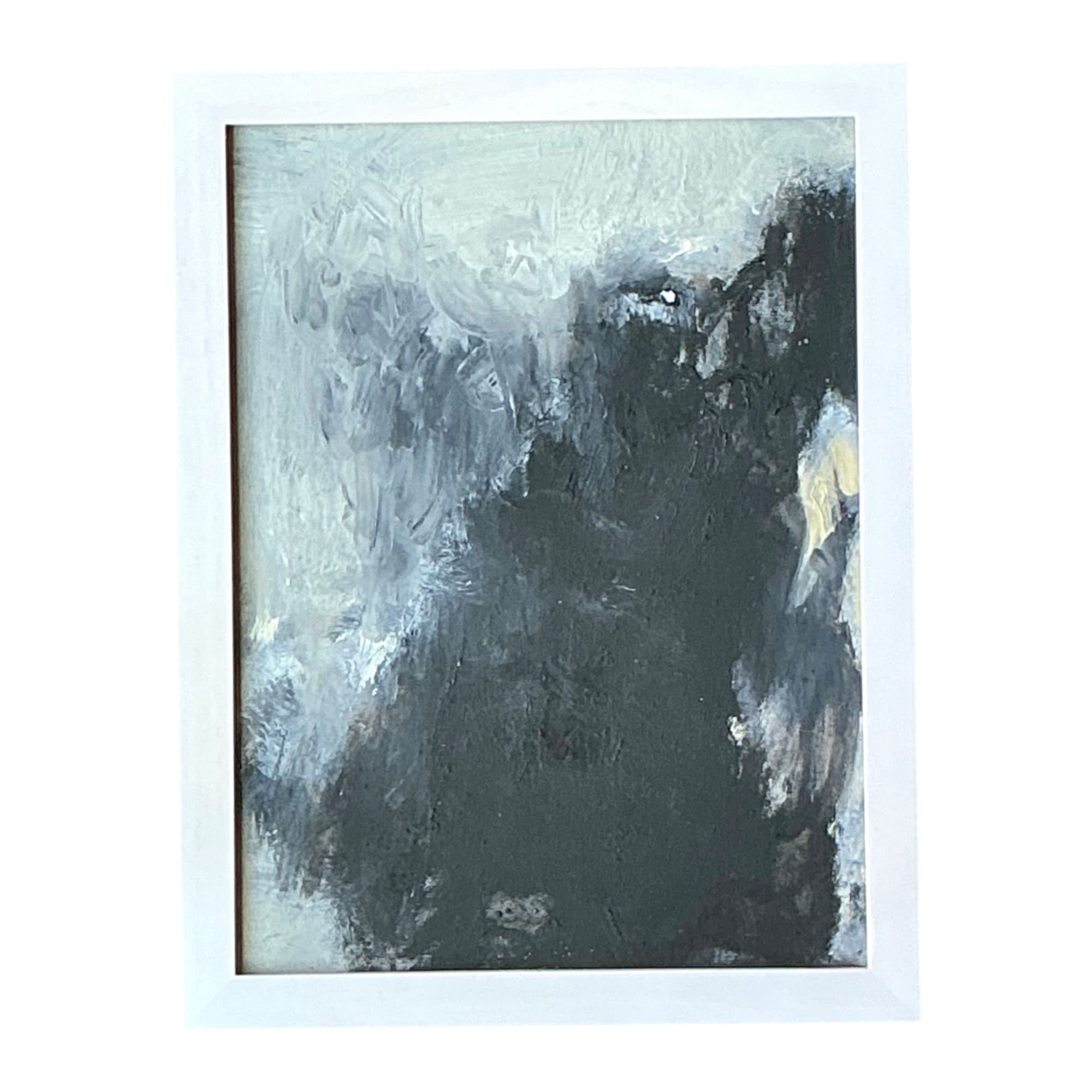 Vintage Black and White Abstract Expressionist Painting