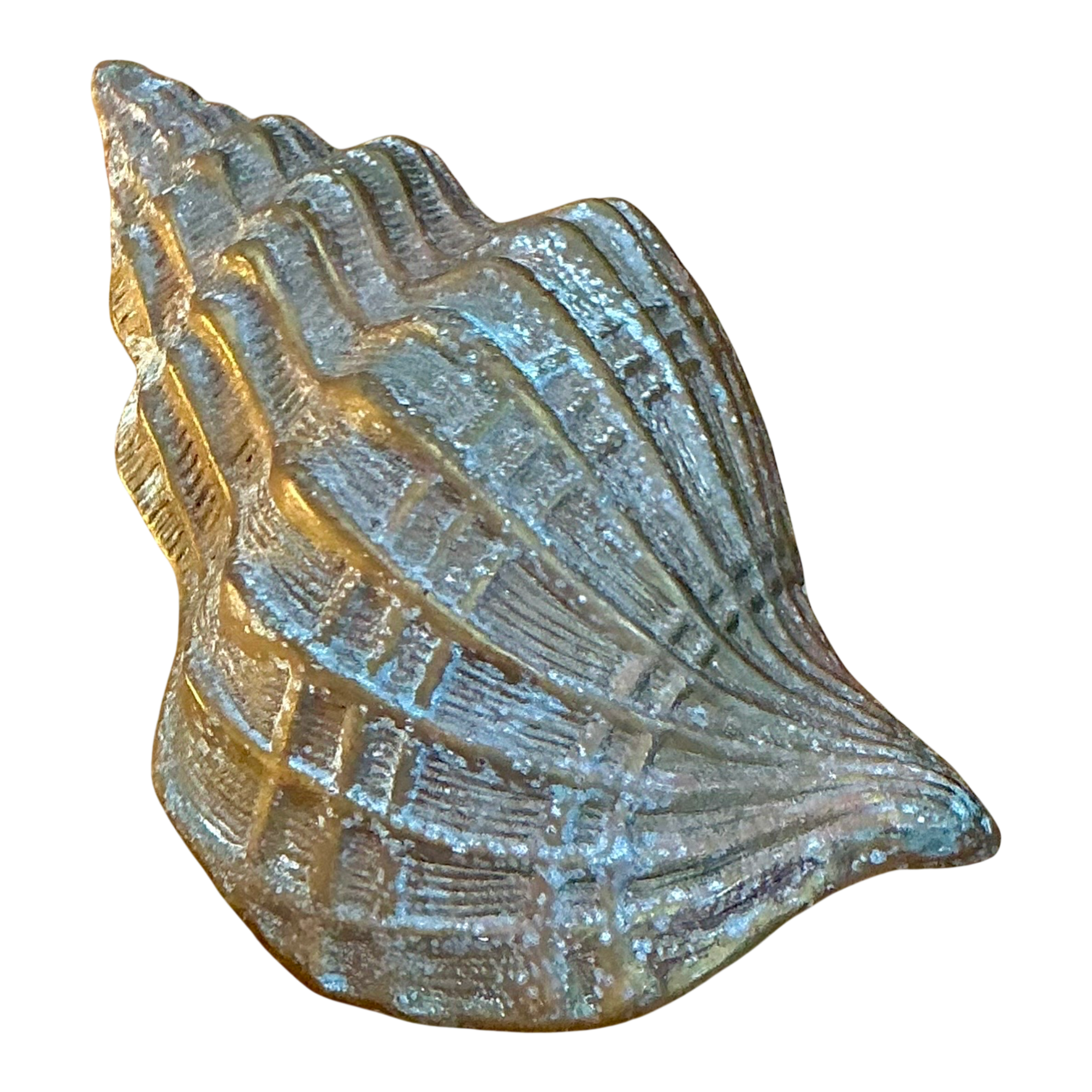 Vintage Patinated Brass Conch Shell