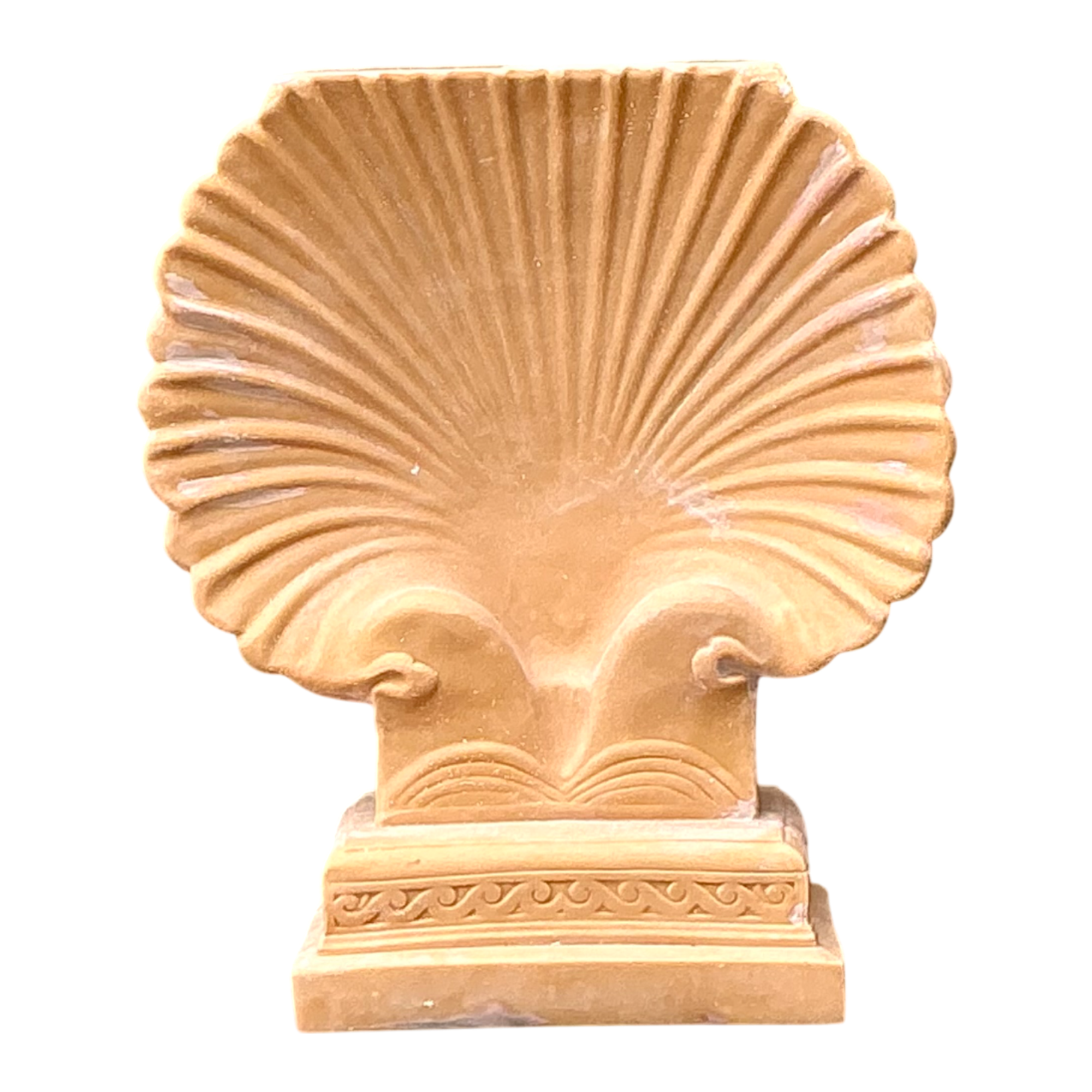 Vintage Eco-Plaster Clam Shell Console Pedestal