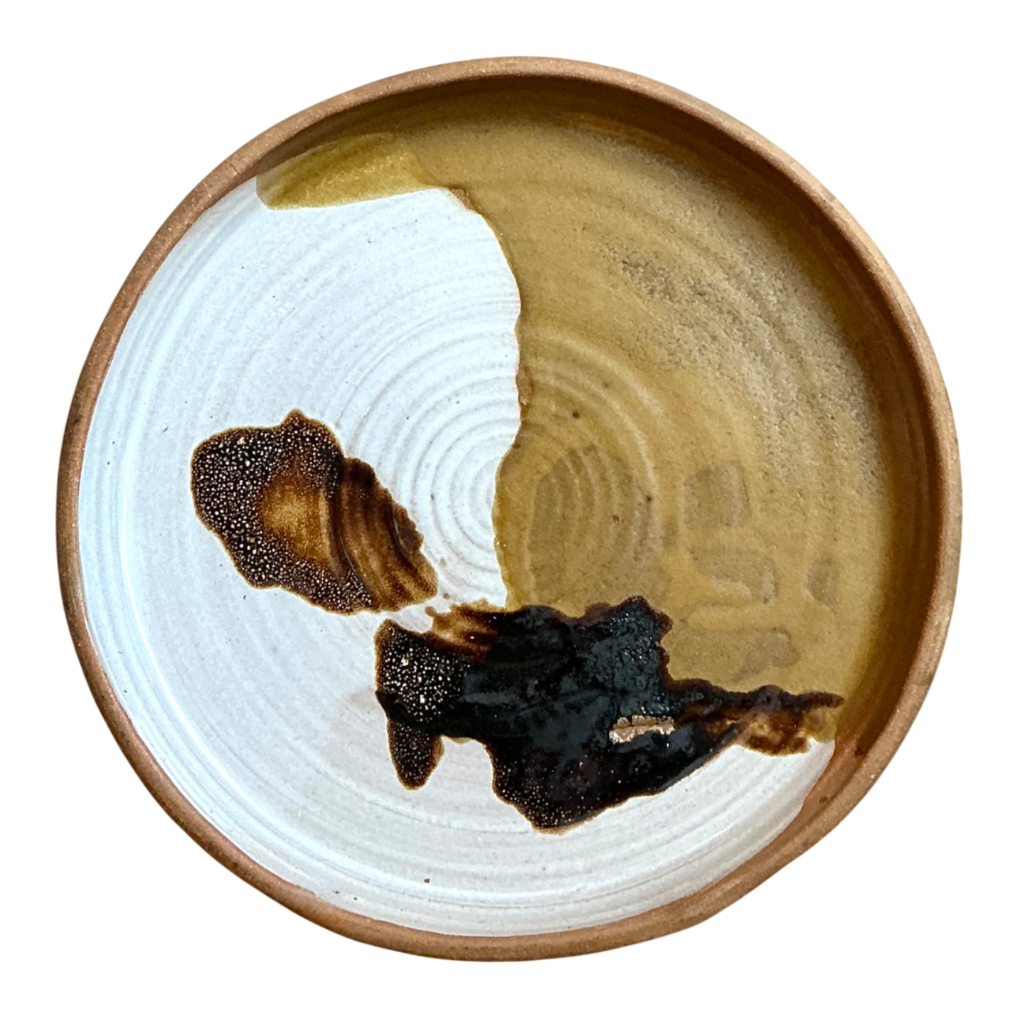 Vintage Abstract Glazed Ceramic Plate