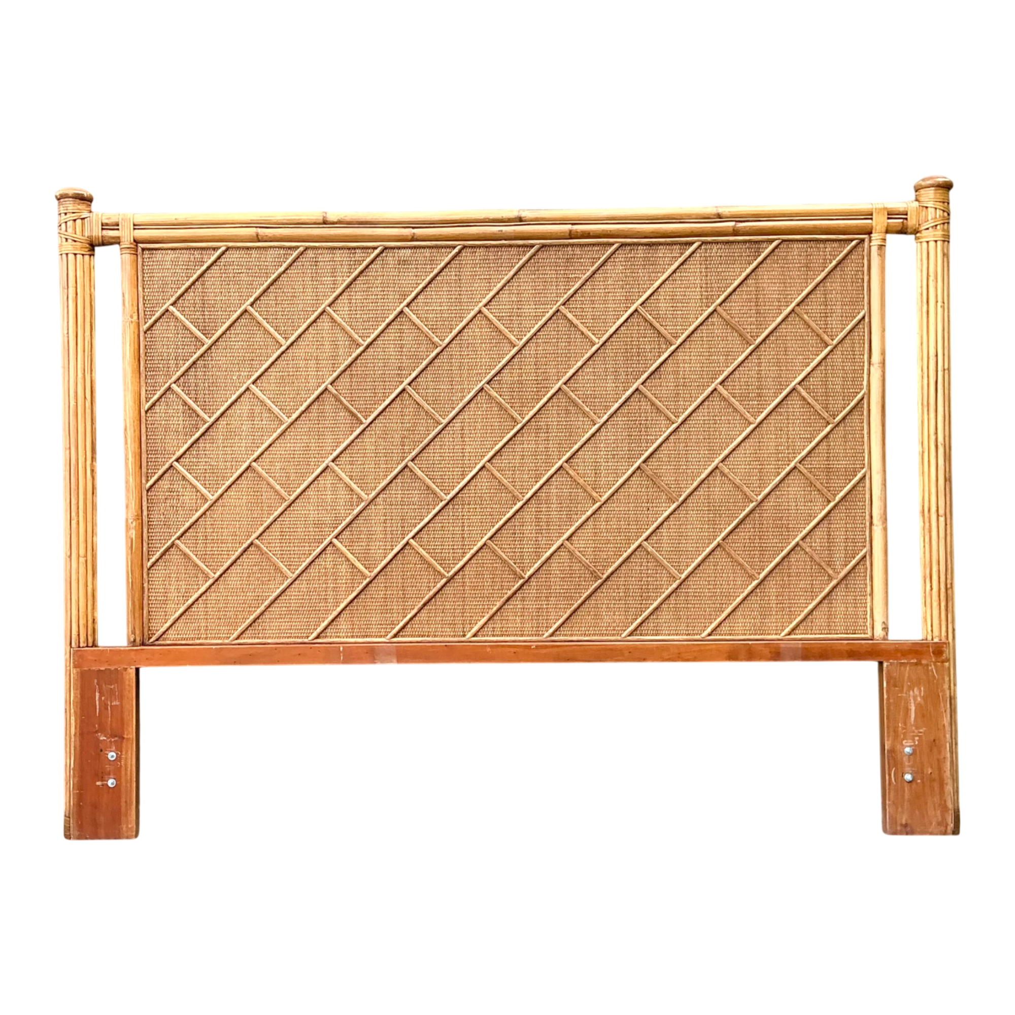Vintage Bamboo and Wood King Headboard