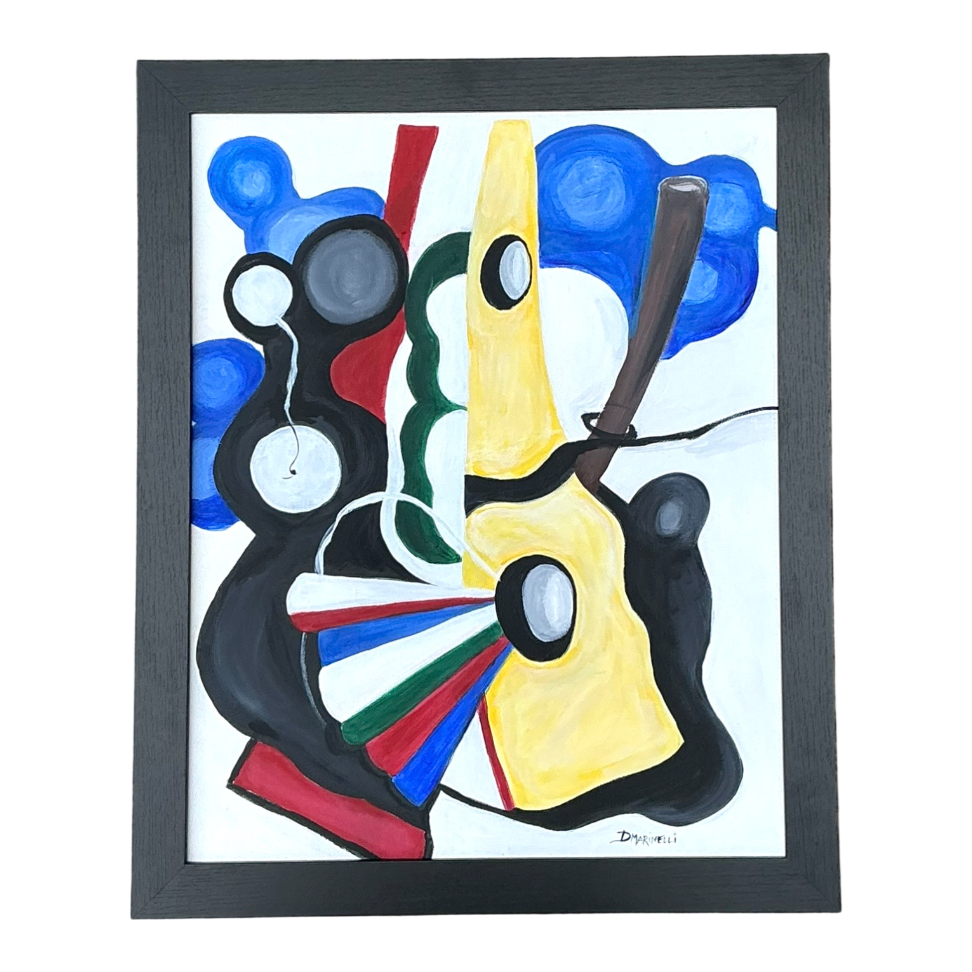 Vintage Abstract Painting on Canvas