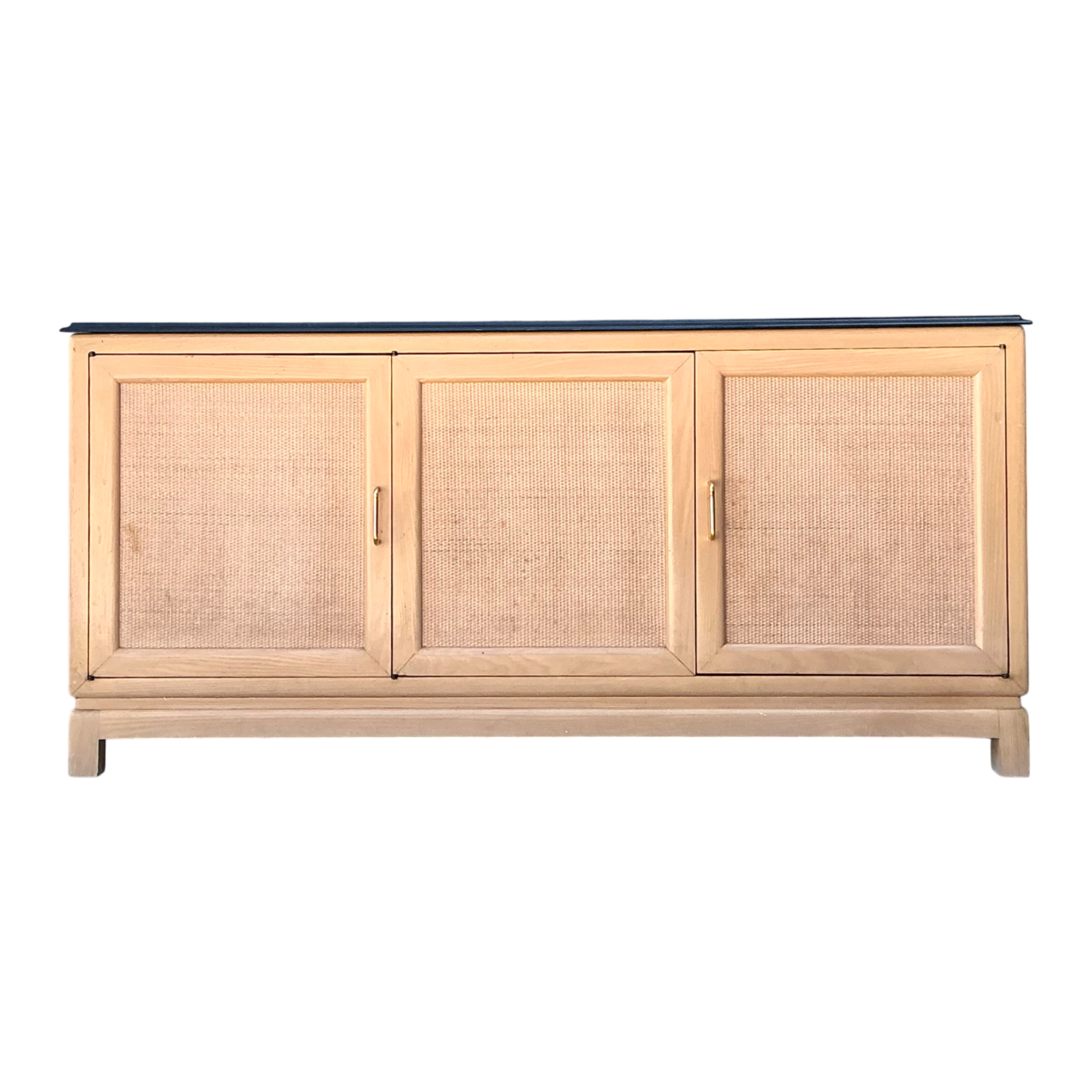 Vintage Wood and Stone Credenza