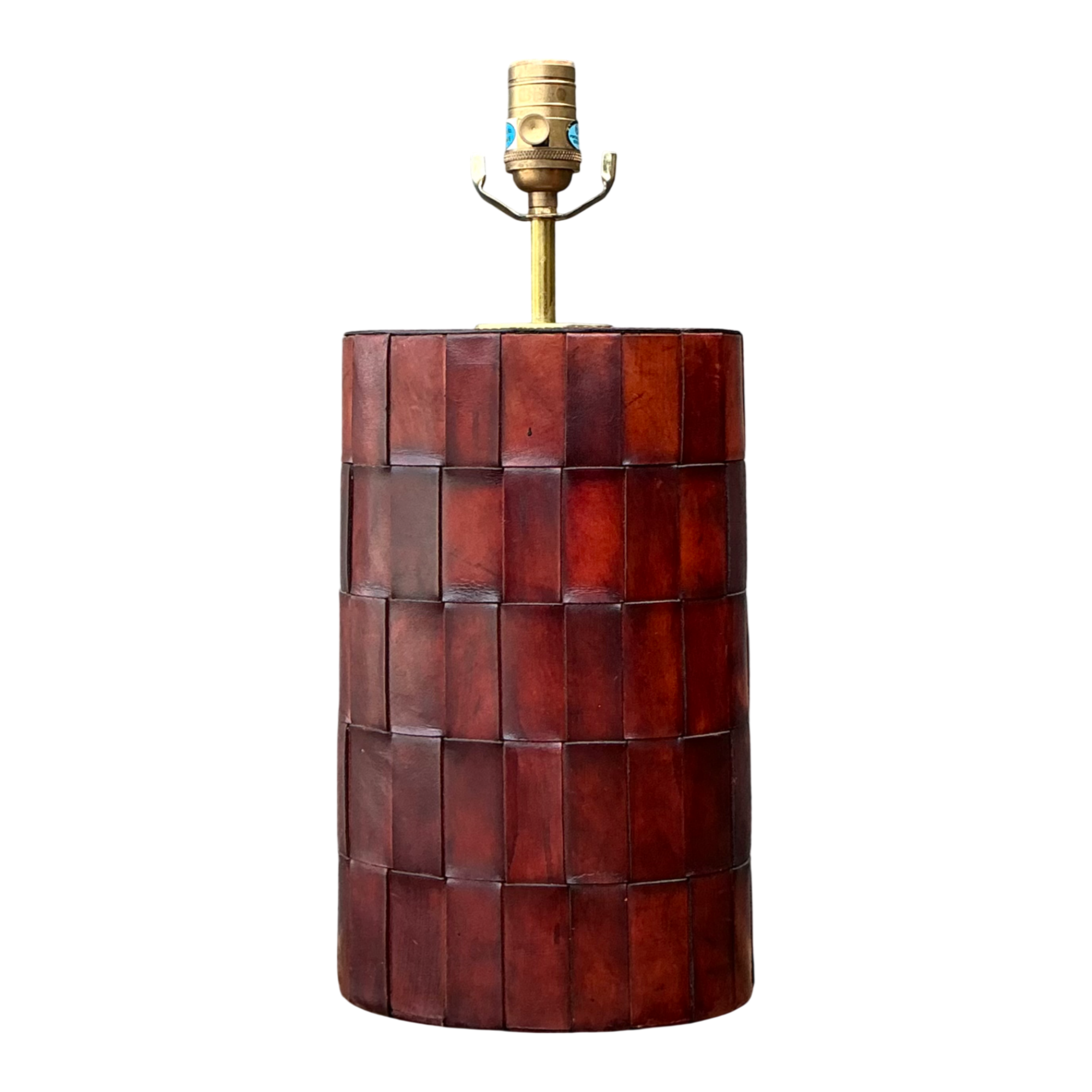 Vintage Woven Leather Lamp