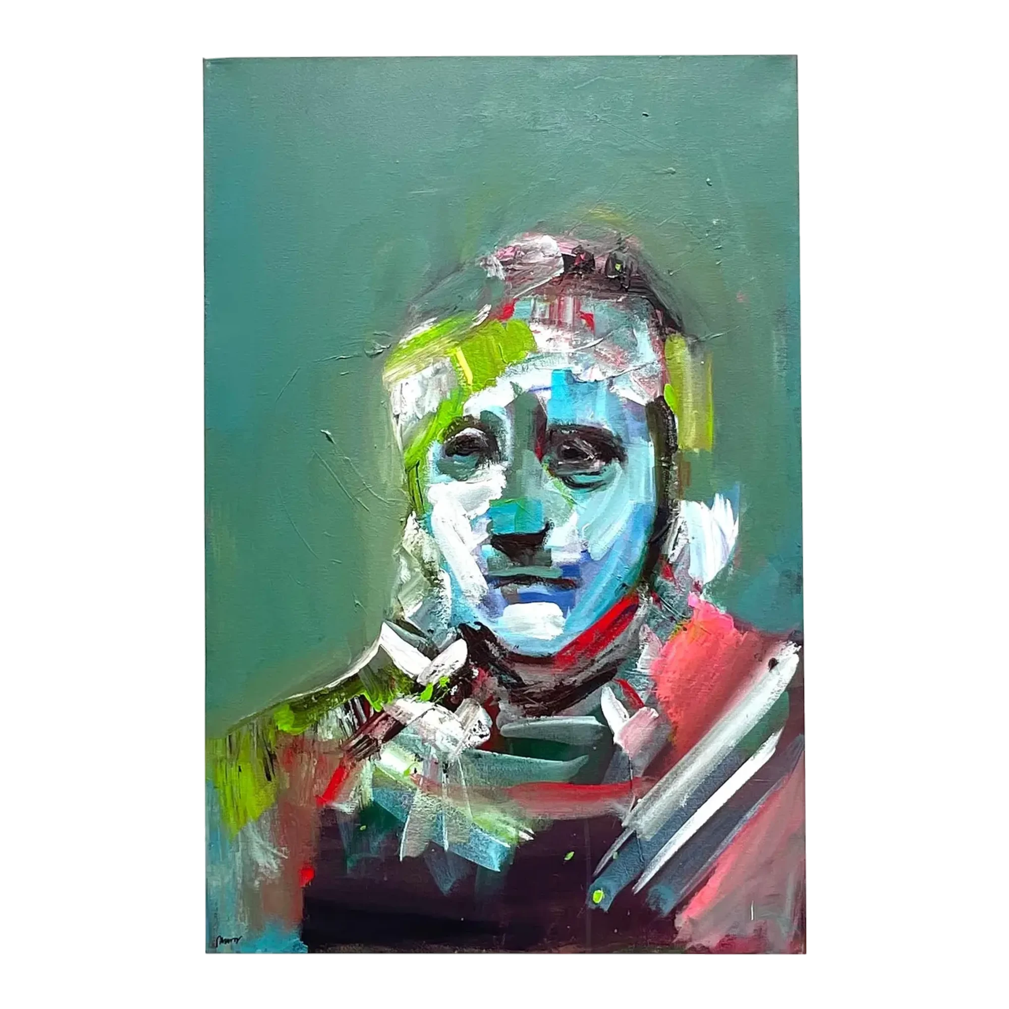 Contemporary Original Abstract Figural Portrait on Canvas