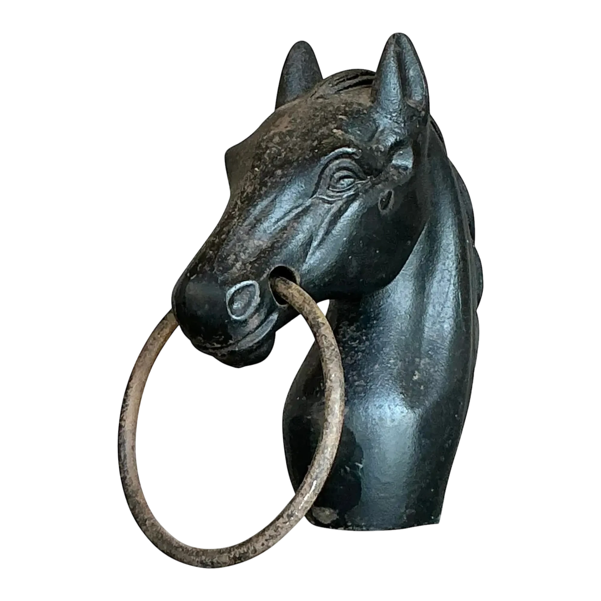 Early 20th Century Vintage Boho Wrought Iron Hitching Post Head