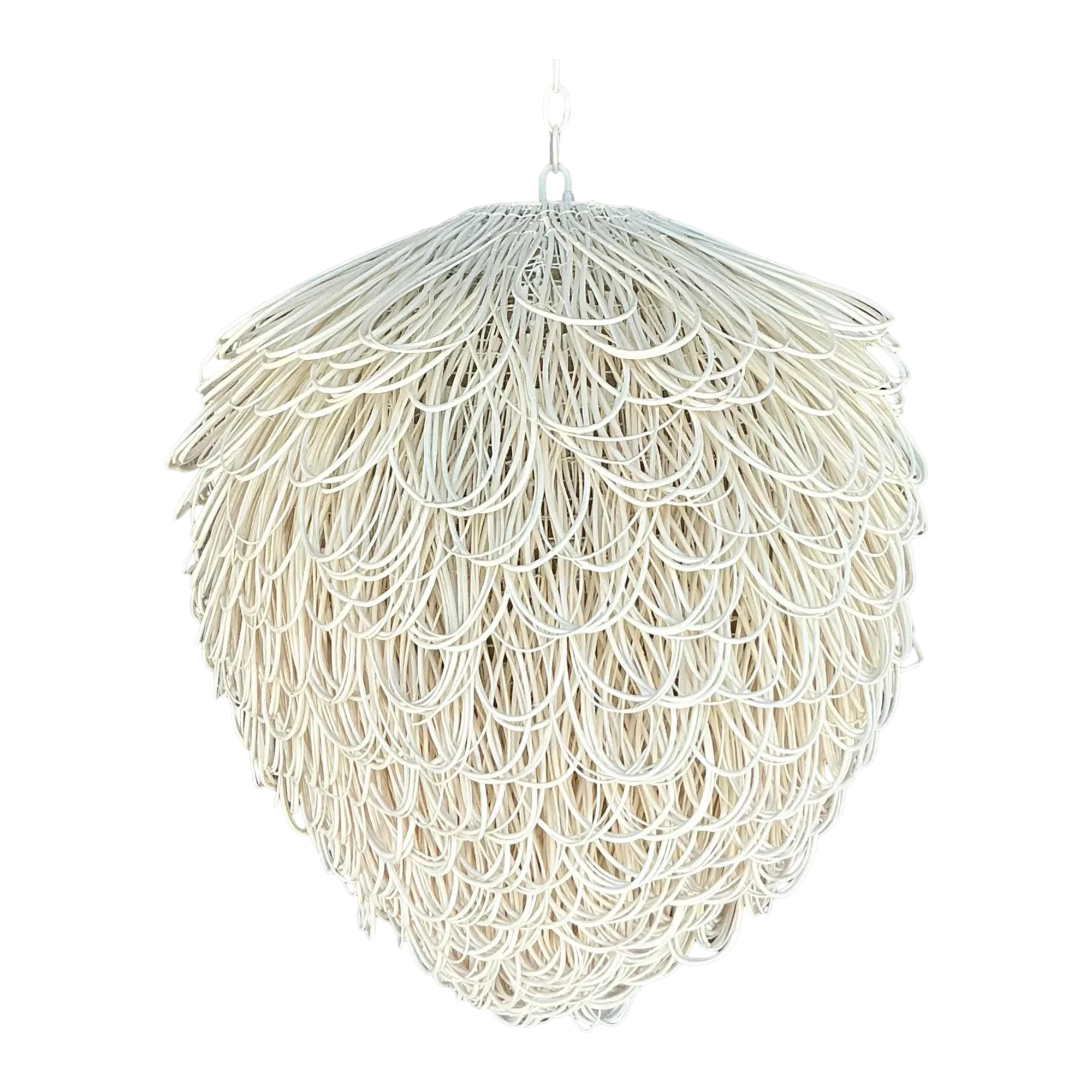 Early 21st Century Boho Finley Looped Rattan Chandelier After Arteriors