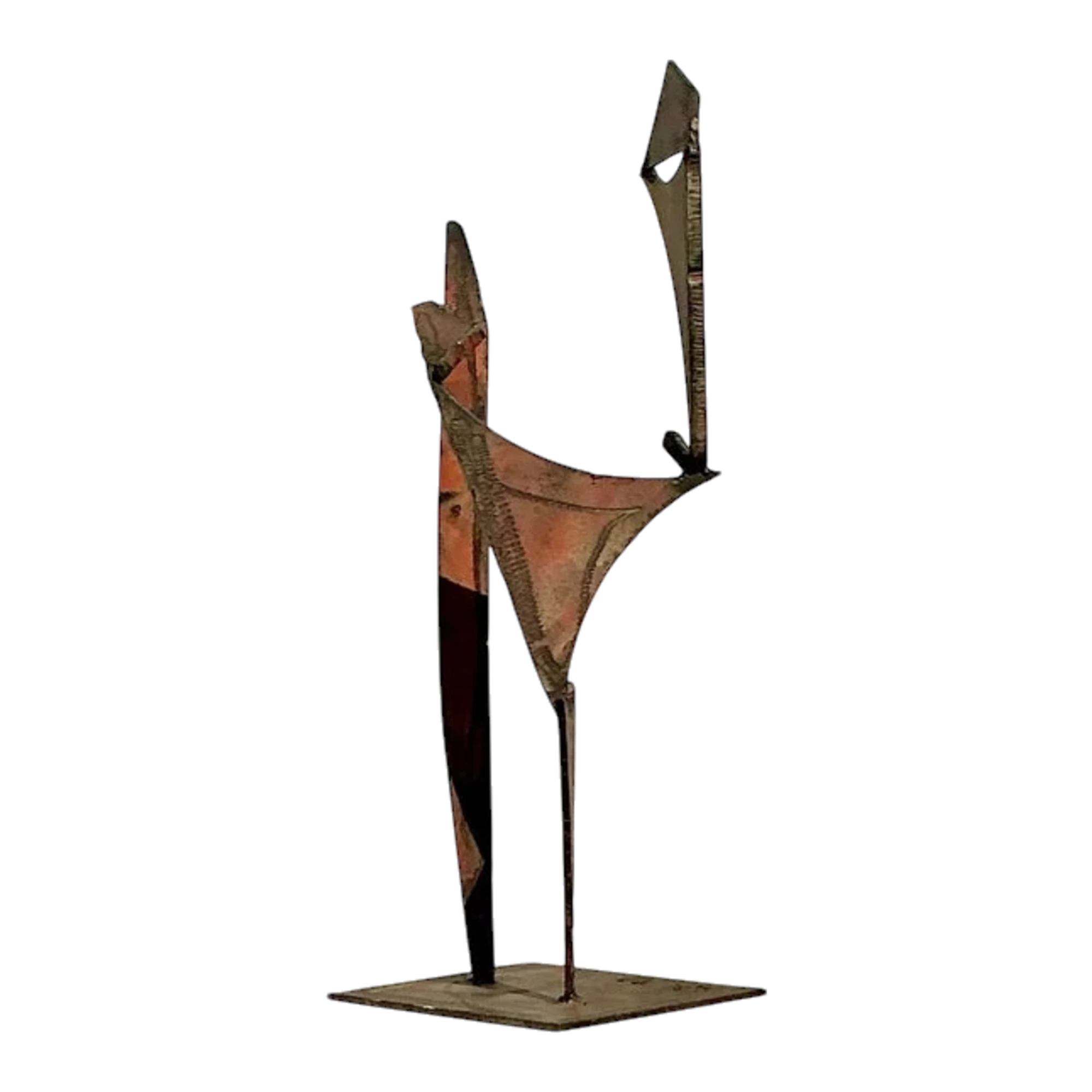 Late 20th Century Vintage Boho Abstract Torch Cut Steel Sculpture