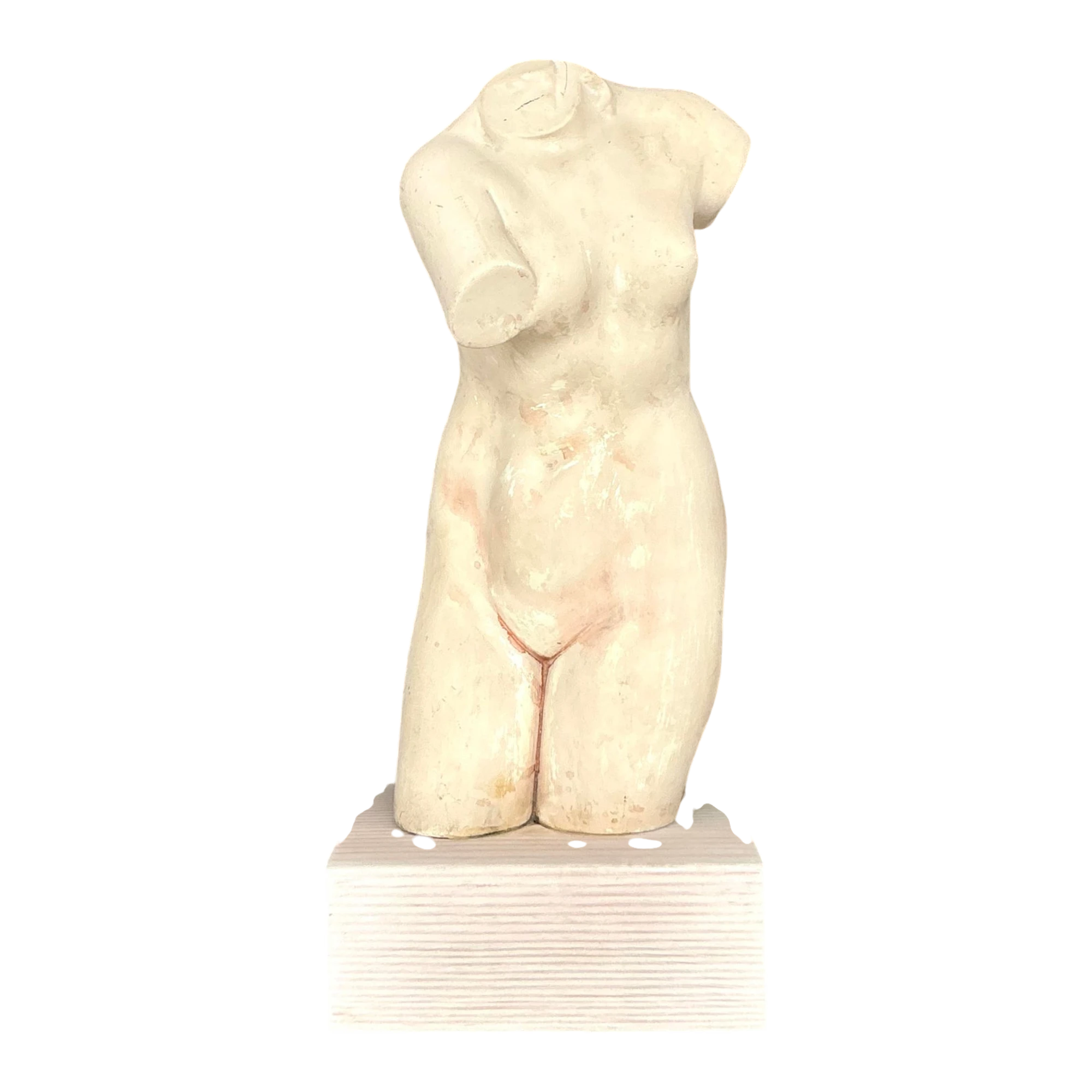 Late 20th Century Vintage Boho Plaster Torso of Woman