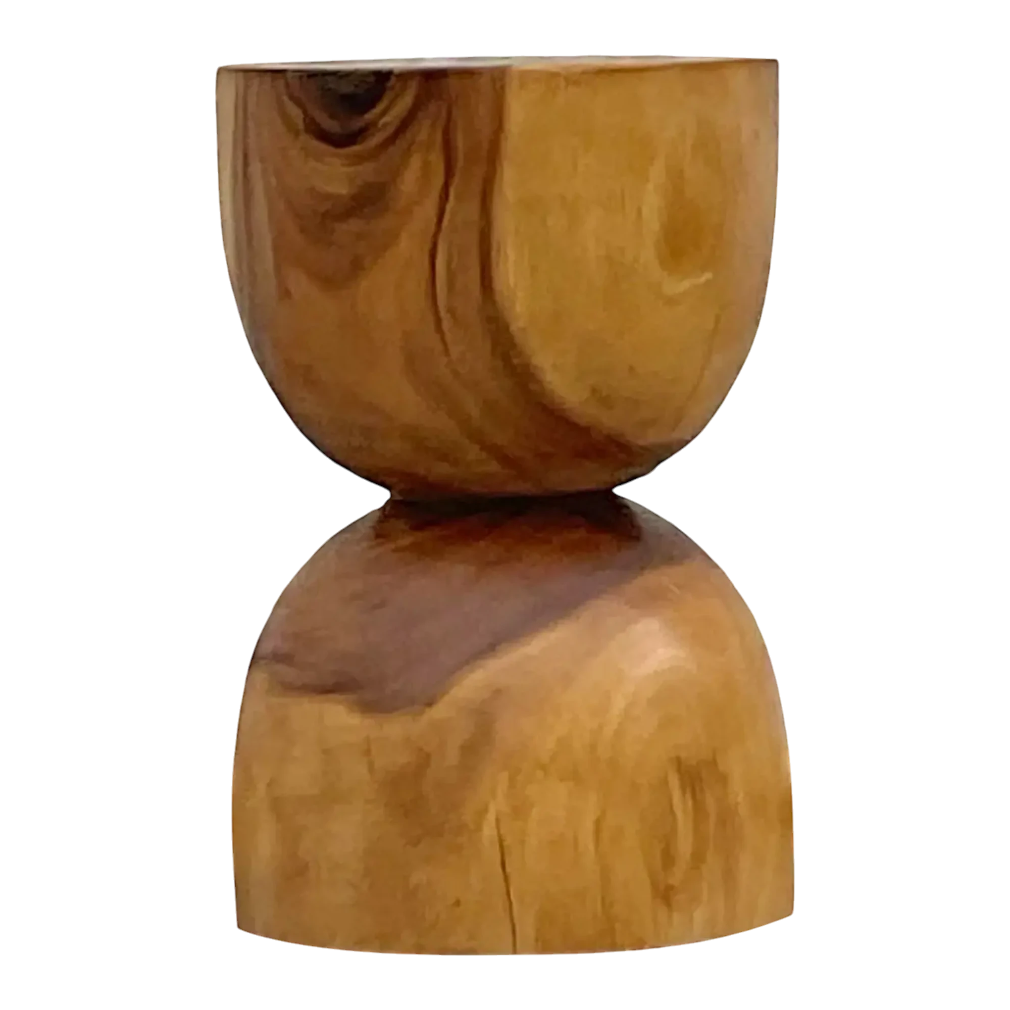Late 20th Century Vintage Boho Wooden Hour Glass Stool