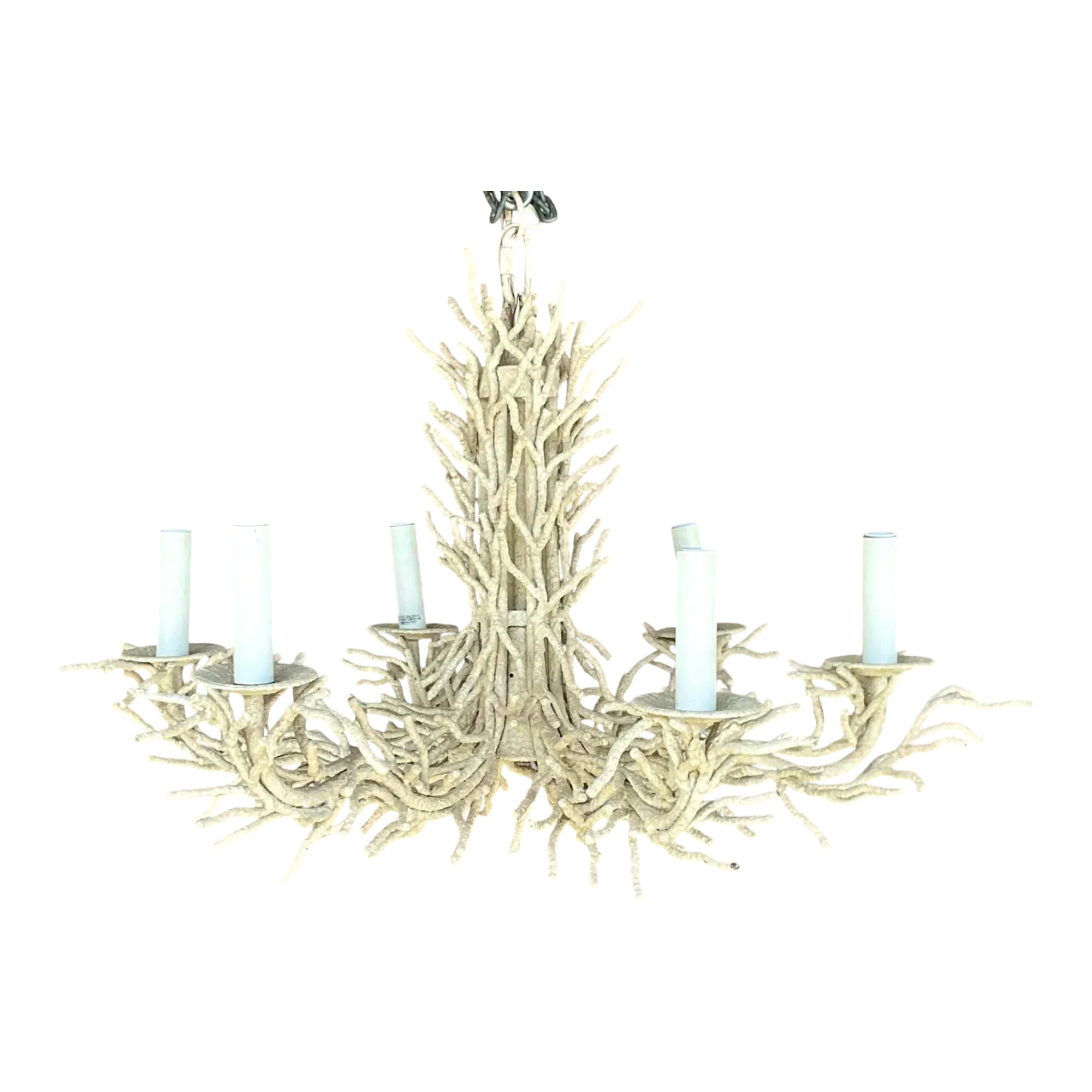 Late 20th Century Vintage Coastal Metal Coral Chandelier