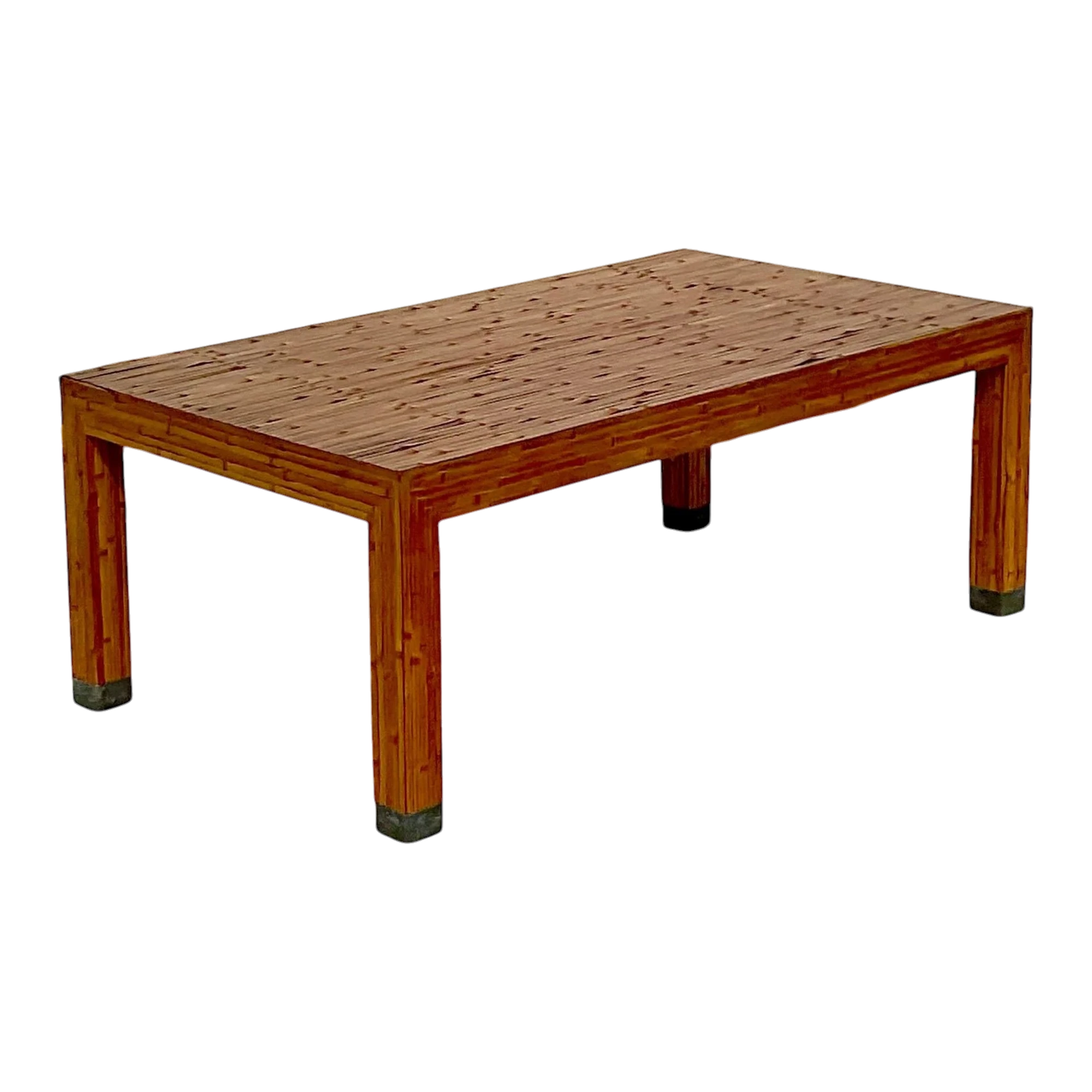 Late 20th Century Vintage Coastal Split Bamboo Coffee Table
