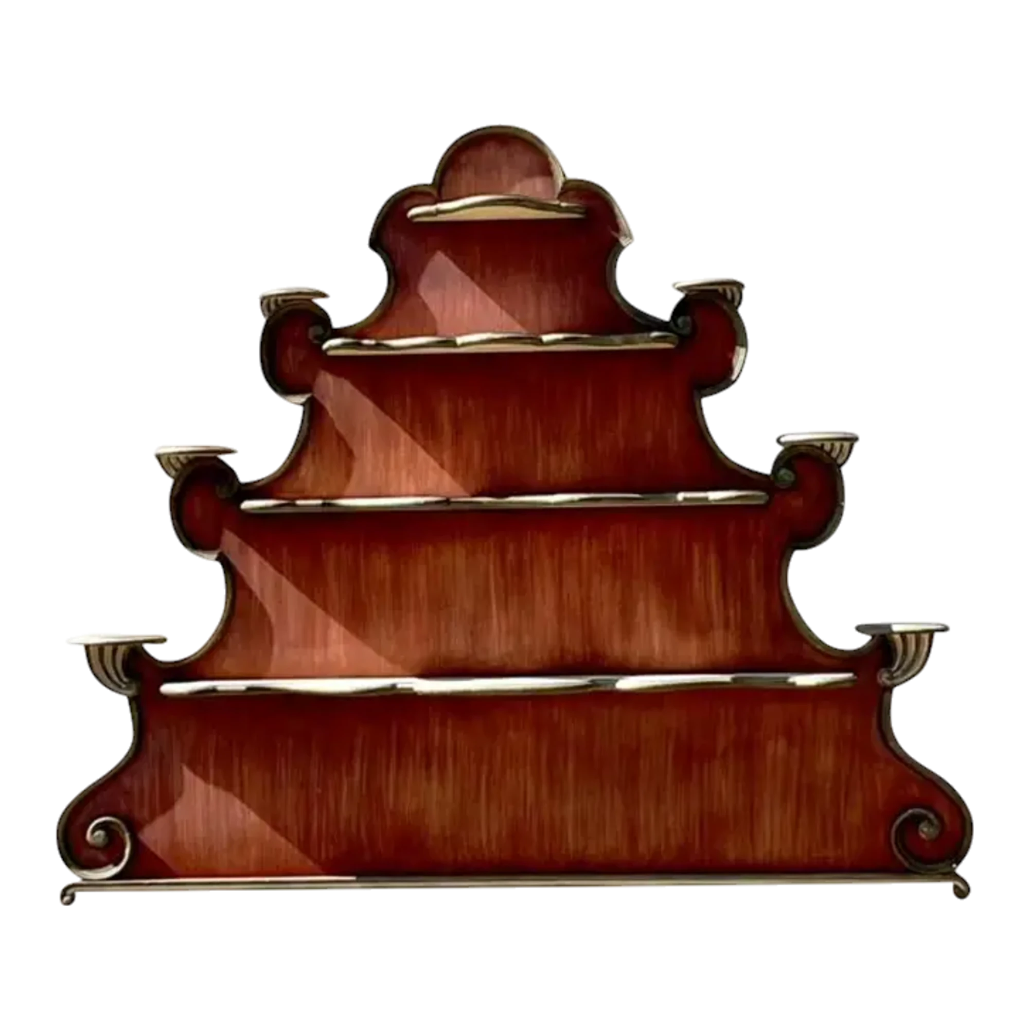 Late 20th Century Vintage Regency Baker Scalloped Wall Plate Rack