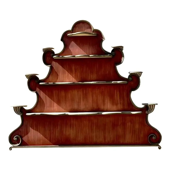 Late 20th Century Vintage Regency Baker Scalloped Wall Plate Rack