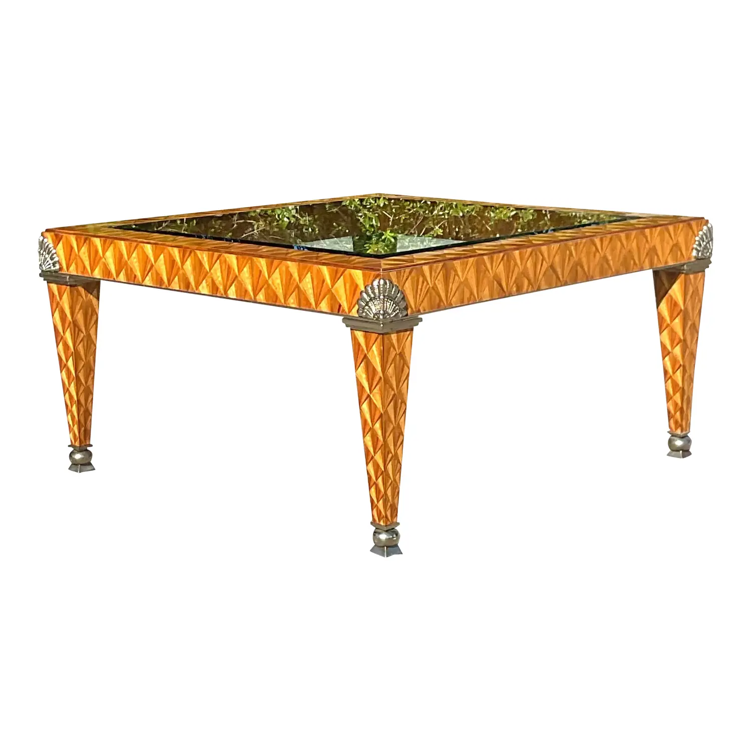 Late 20th Century Vintage Regency Maitland Smith Inlay Coffee Table