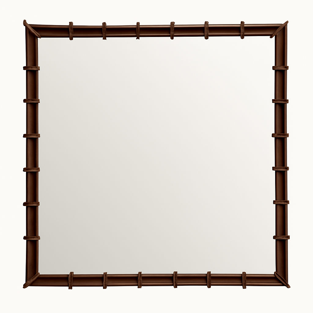Vintage Patinated Metal and Mirrored Glass Wall Mirror — additional photo 2